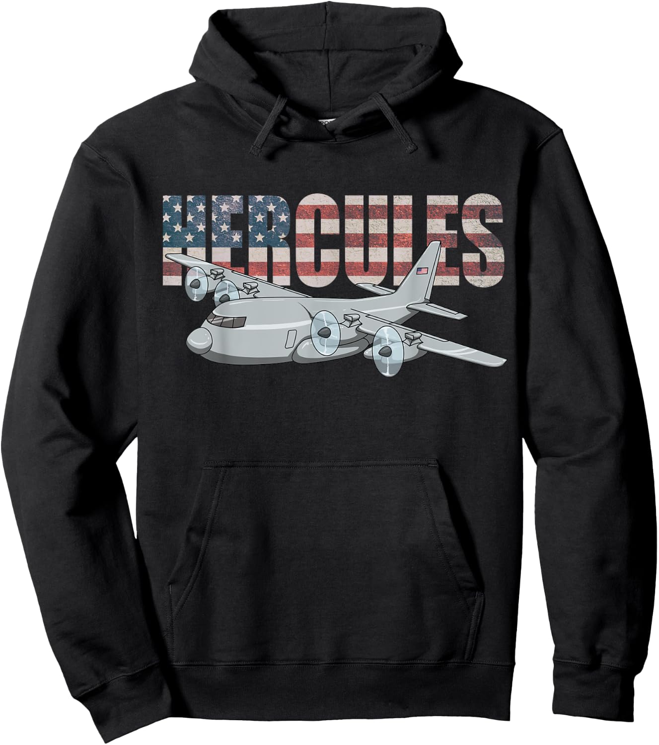 C-130 Hercules American Flag Military Airplane C130 Hoodie - Hoodie | Black