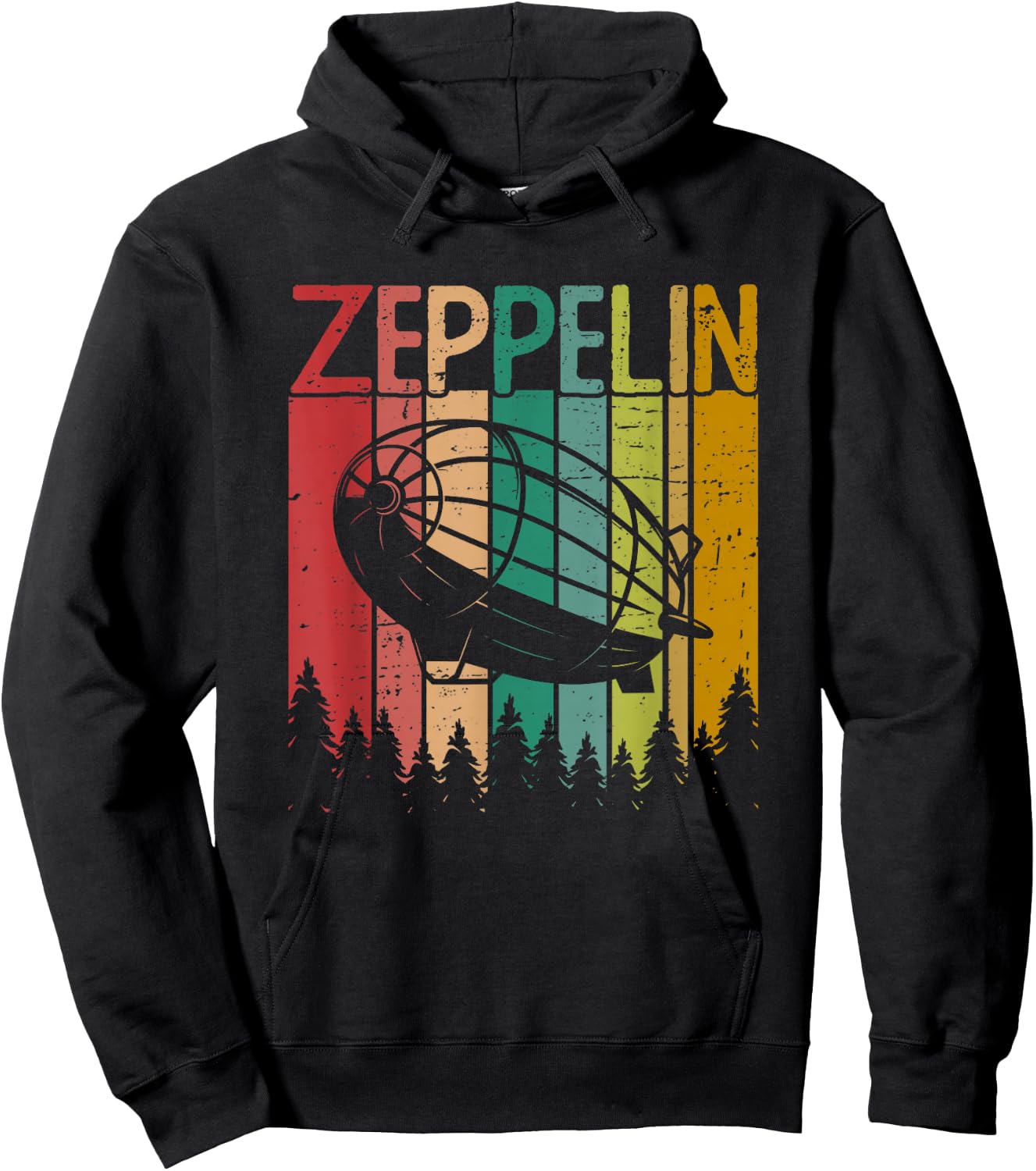 Retro Vintage Zeppelin 70s 80s Dirigible Airship Hoodie - Hoodie | Black
