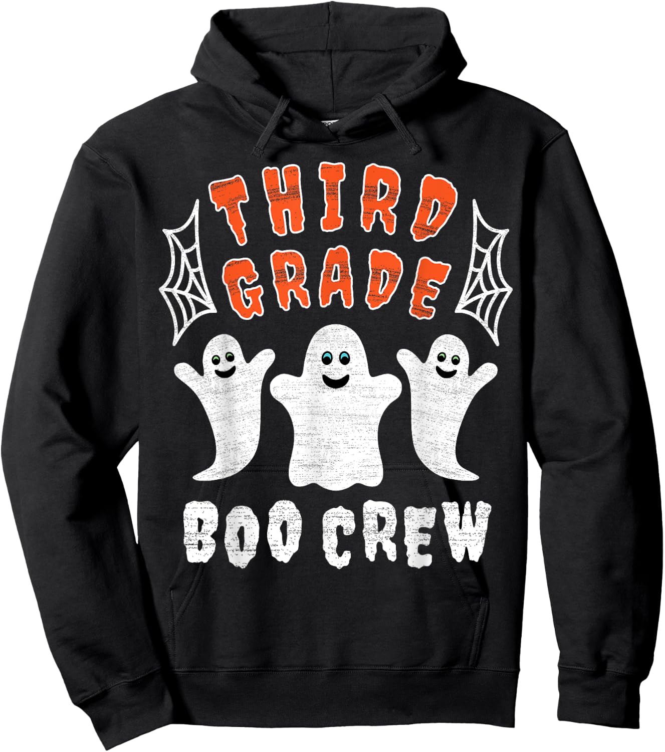 Third Grade Teacher Student Gift | Halloween Ghost Boo Crew Men Women Kids Hoodie - Hoodie | Black