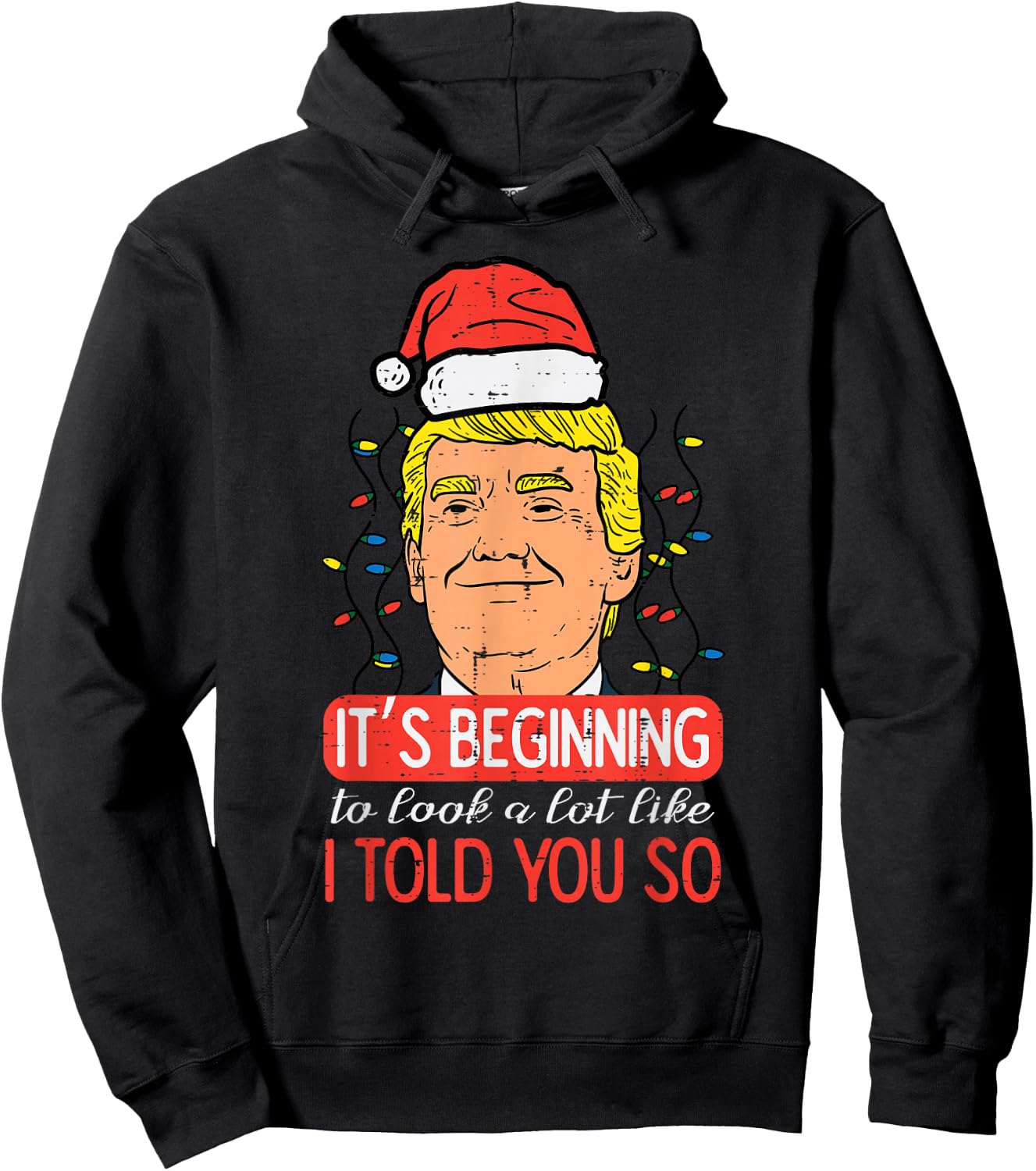 Christmas Trump Santa Told You So Funny Xmas Men Women Kids Hoodie - Hoodie | Black