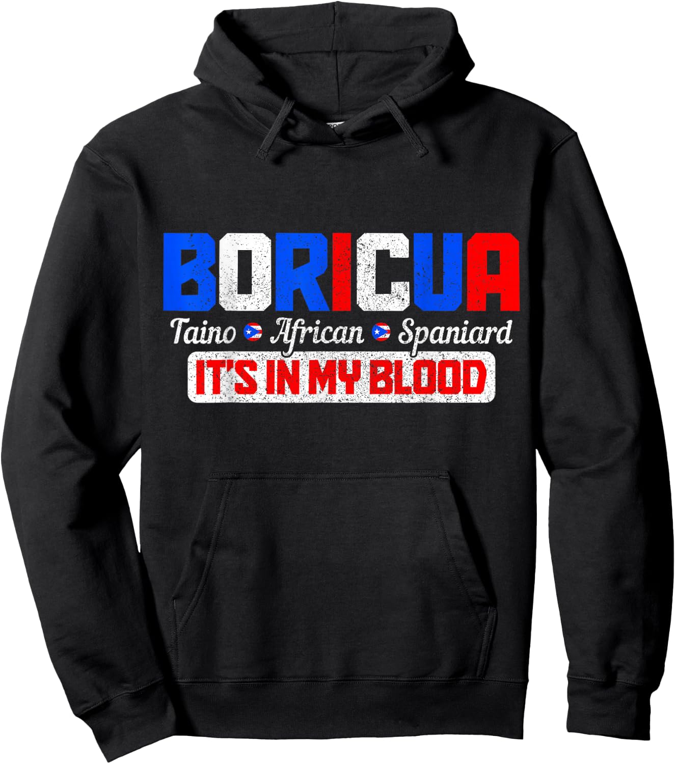 Boricua Puerto Rico Pride Puerto Rican Taino African Spanish Hoodie - Hoodie | Black