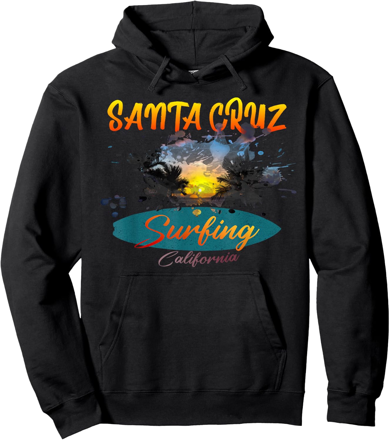 California Santa Cruz Surfing Hoodie - Hoodie | Black