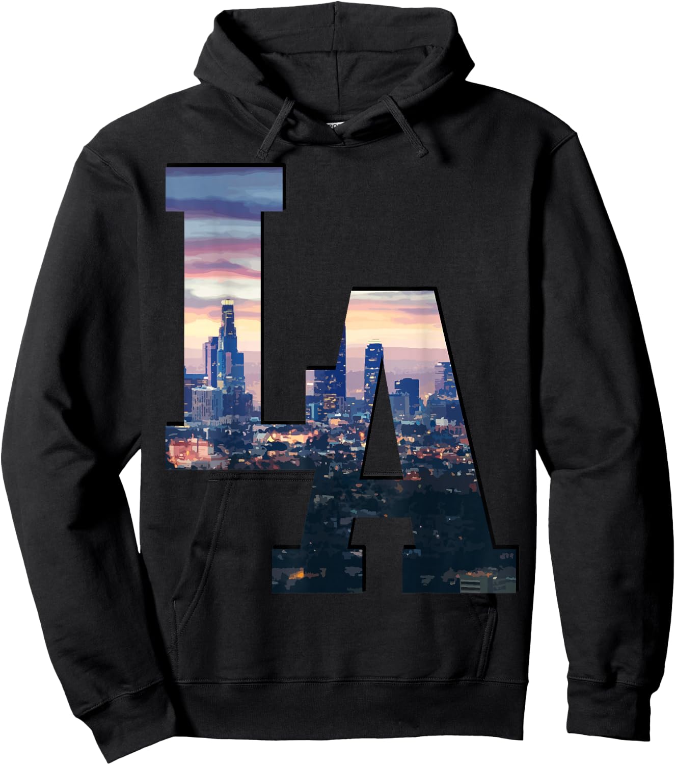 Los Angeles LA Skyline Vintage California LA Hoodie - Hoodie | Black