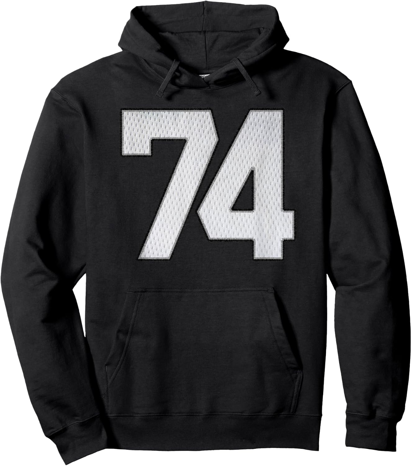 White Jersey Number 74 Athlete Sports Supporter Fanwear Hoodie - Hoodie | Black