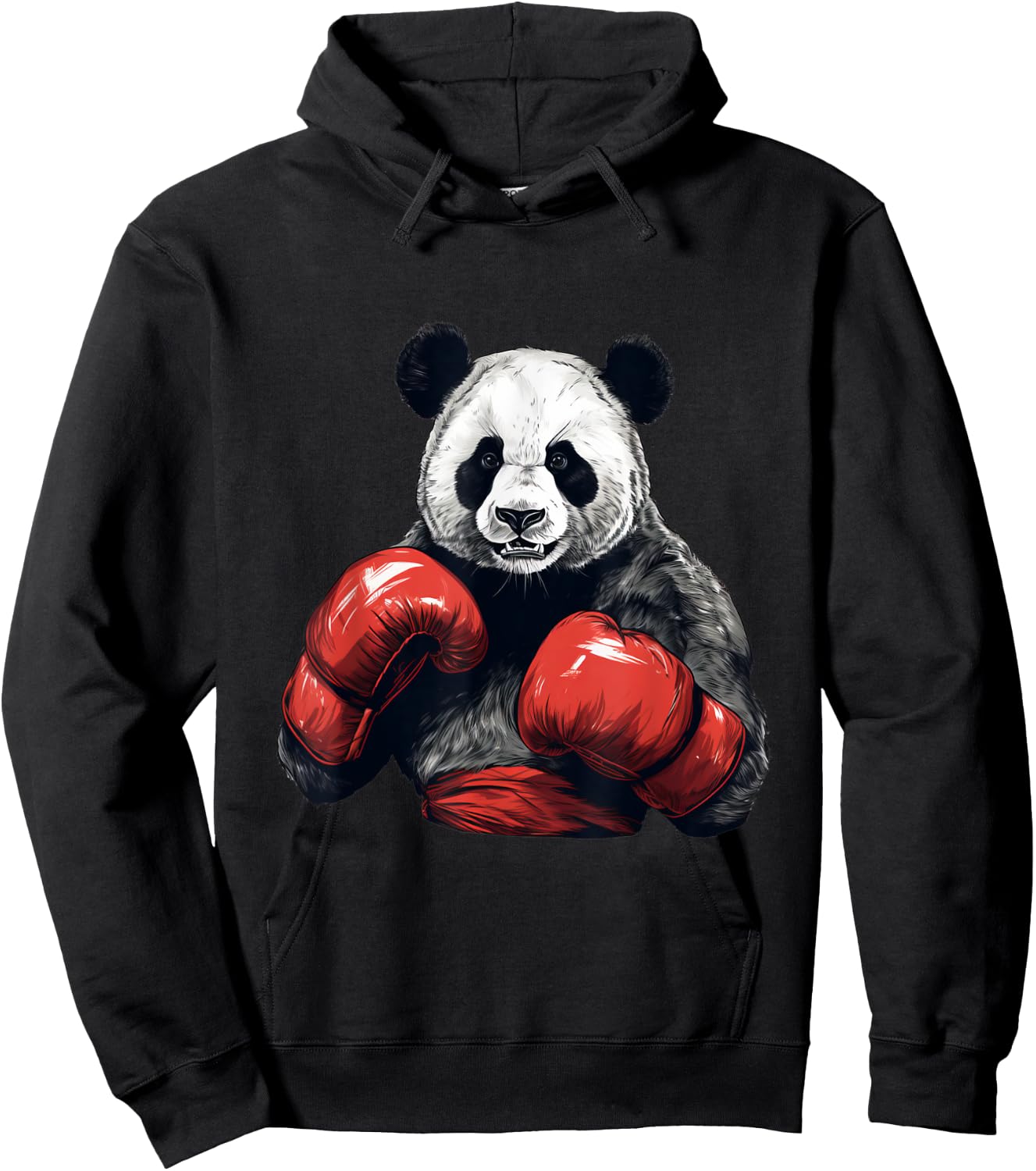 Panda Bear Wearing Boxing Gloves - Funny Boxing Hoodie - Hoodie | Black