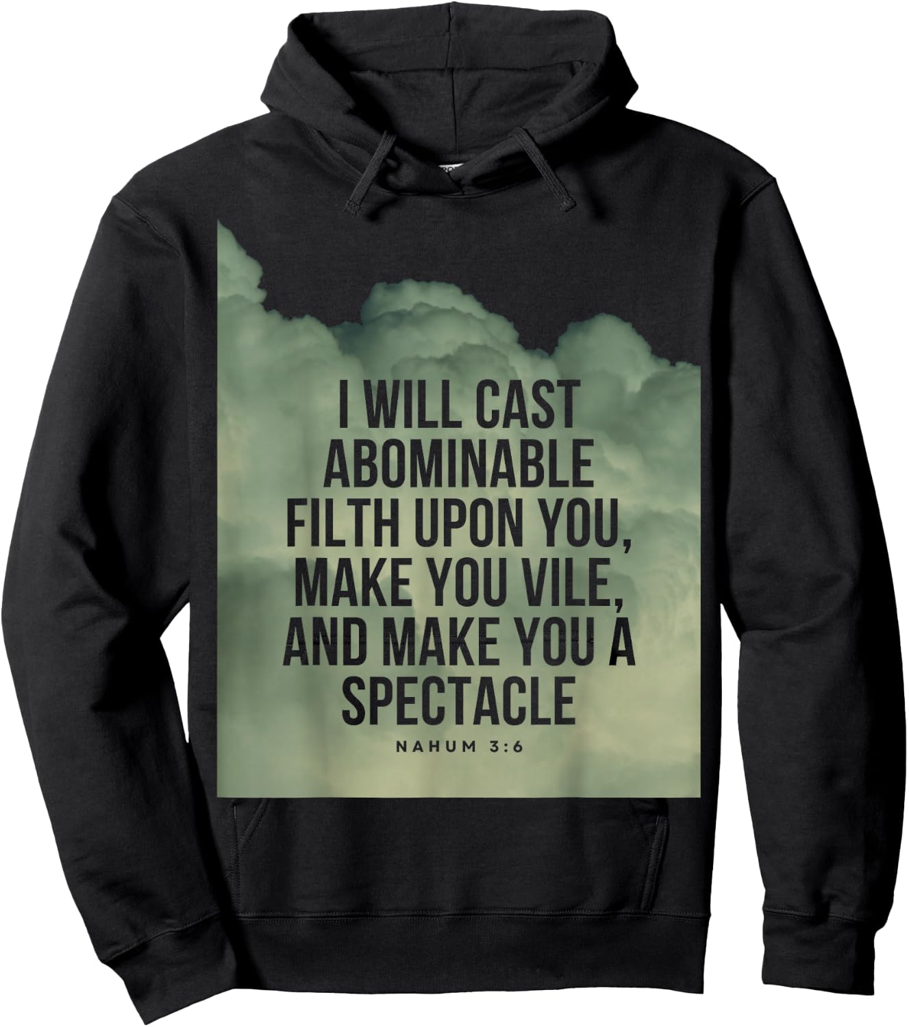 Nahum 3:6 Bible Verse I will cast abominable filth upon you Hoodie - Hoodie | Black