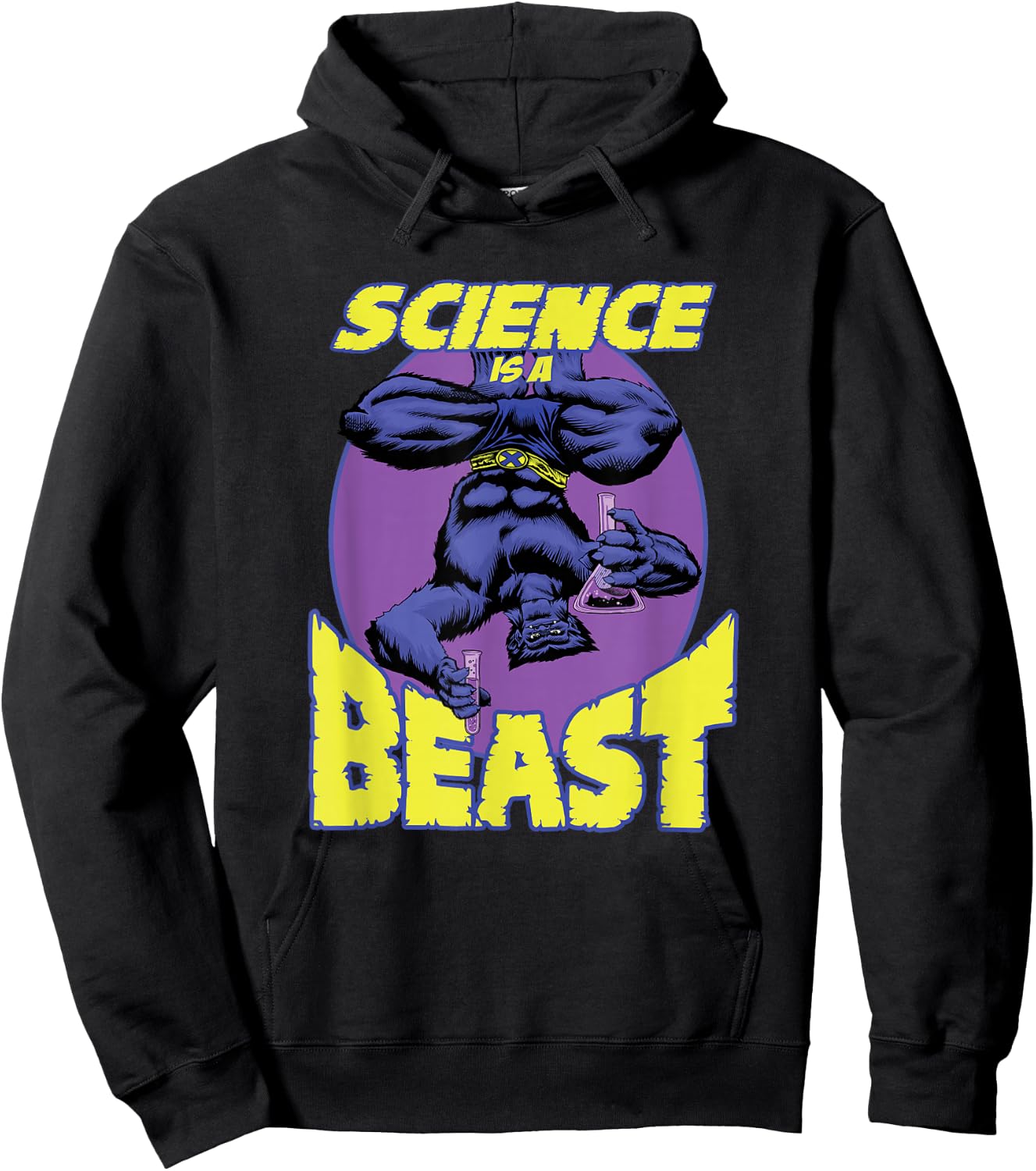 Marvel X-Men Science Is A Beast Retro Dr. McCoy Portrait Hoodie - Hoodie | Black