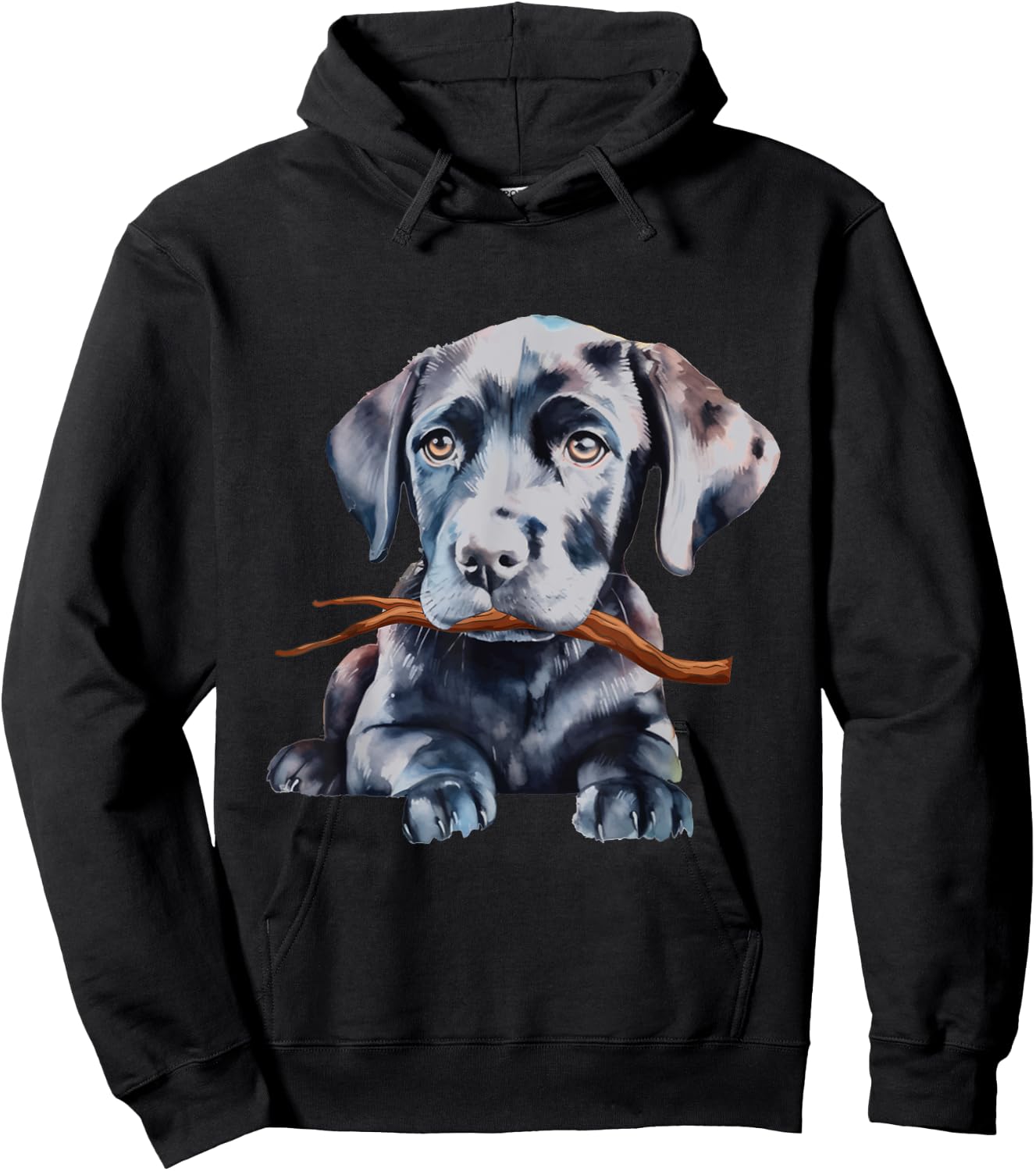 Black Labrador Fetching Stick - Pet Lover Puppy Dog Training Hoodie - Hoodie | Black