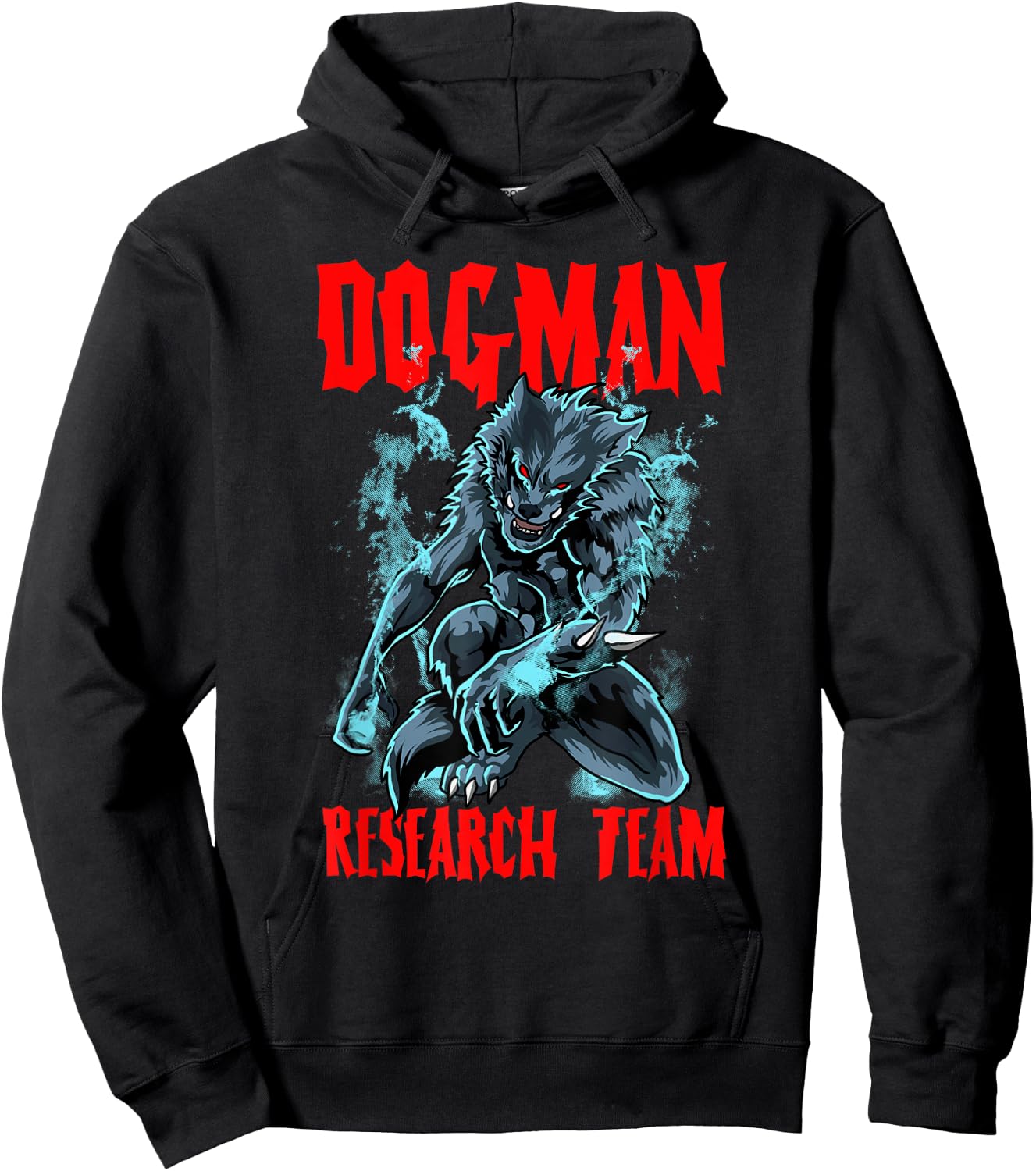 Dogman Research Team Cryptid Humanoid Animal Dog Man Funny Hoodie - Hoodie | Black