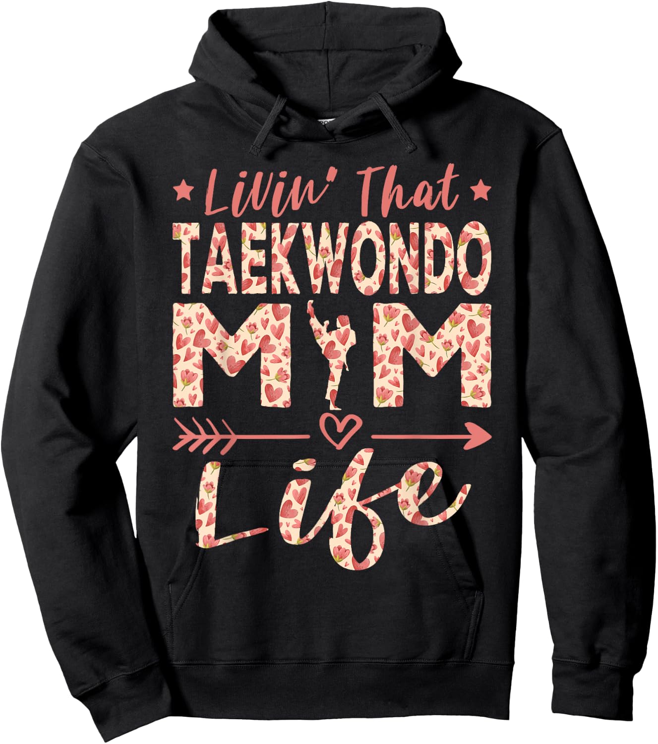 Funny Taekwondo Mom Taekwondo Mama Martial Arts Hoodie - Hoodie | Black
