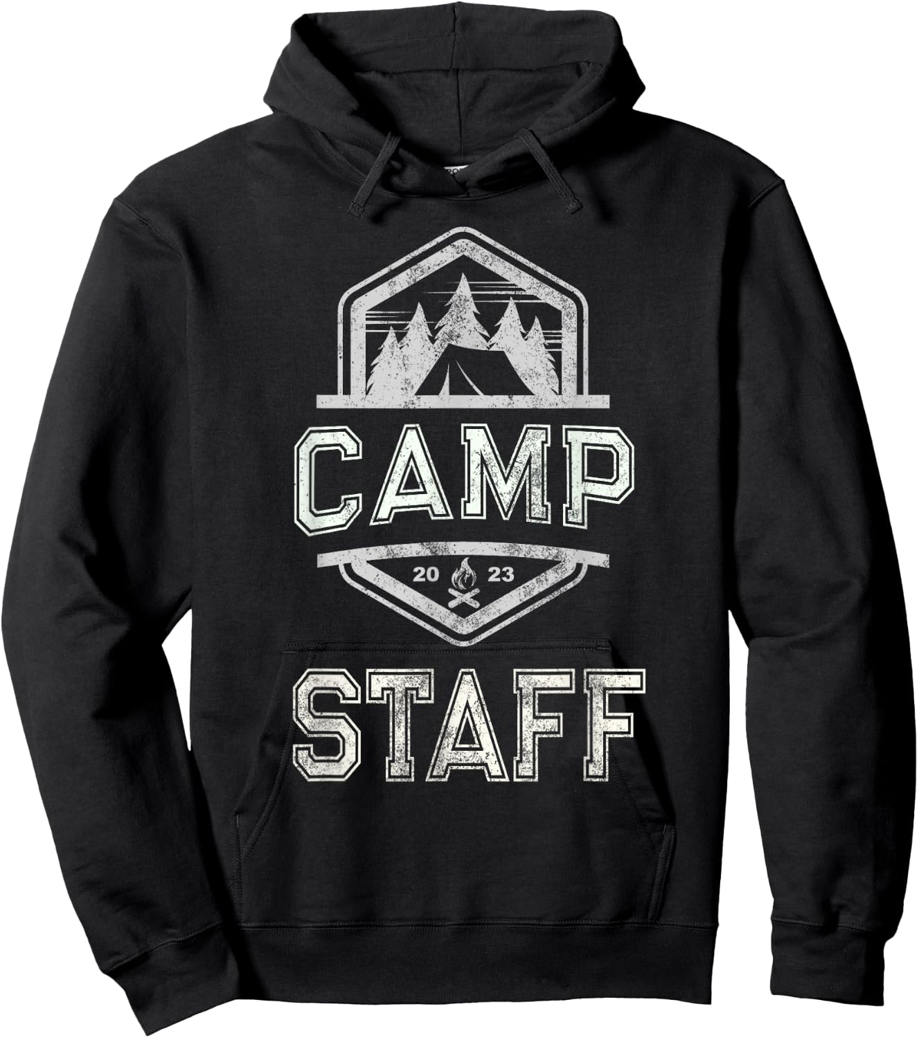 Vintage CAMP STAFF Summer Campground Host Crew Counselor Hoodie - Hoodie | Black