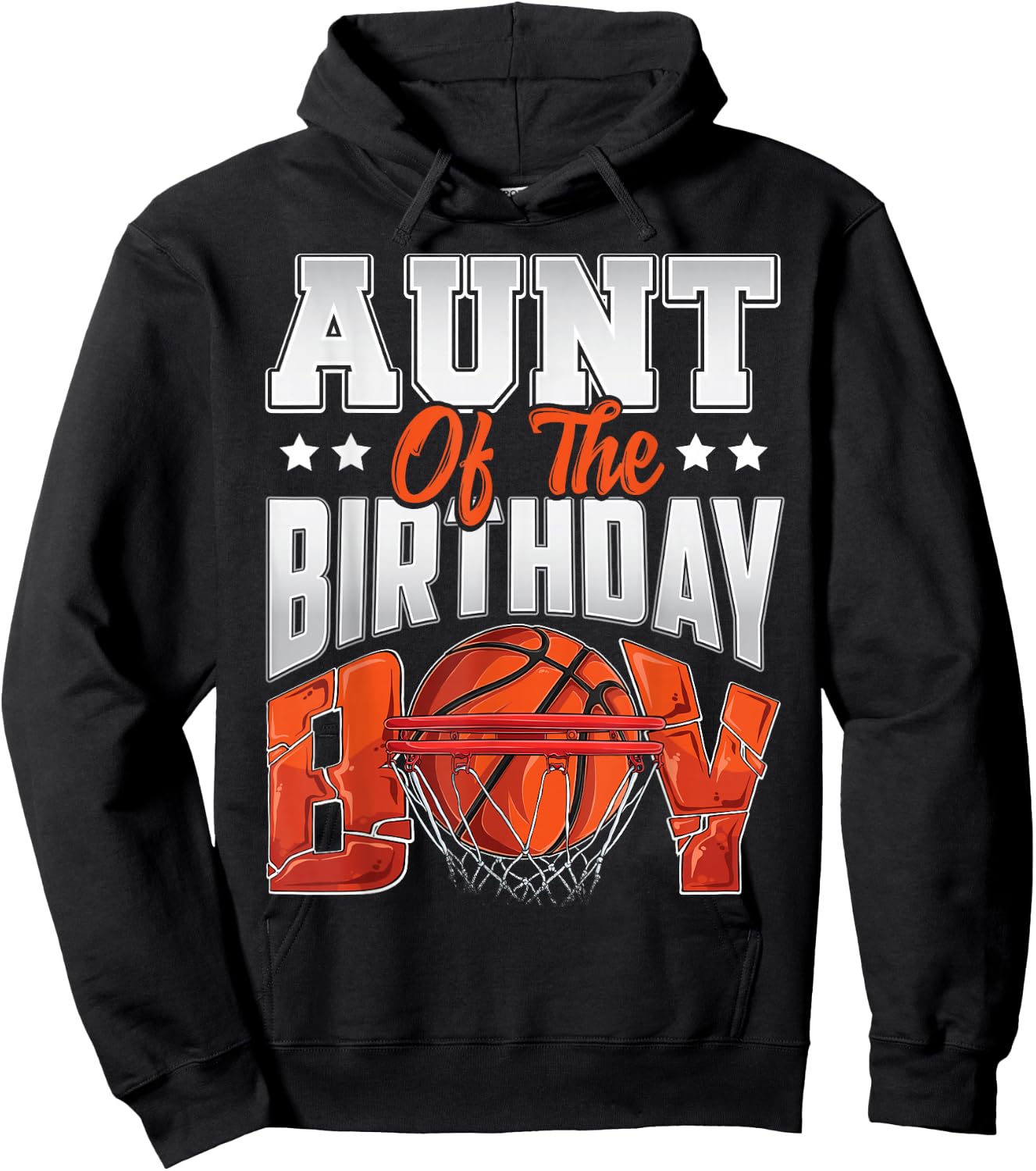 Aunt basketball birthday Boy Family Baller b-day Party Hoodie - Hoodie | Black