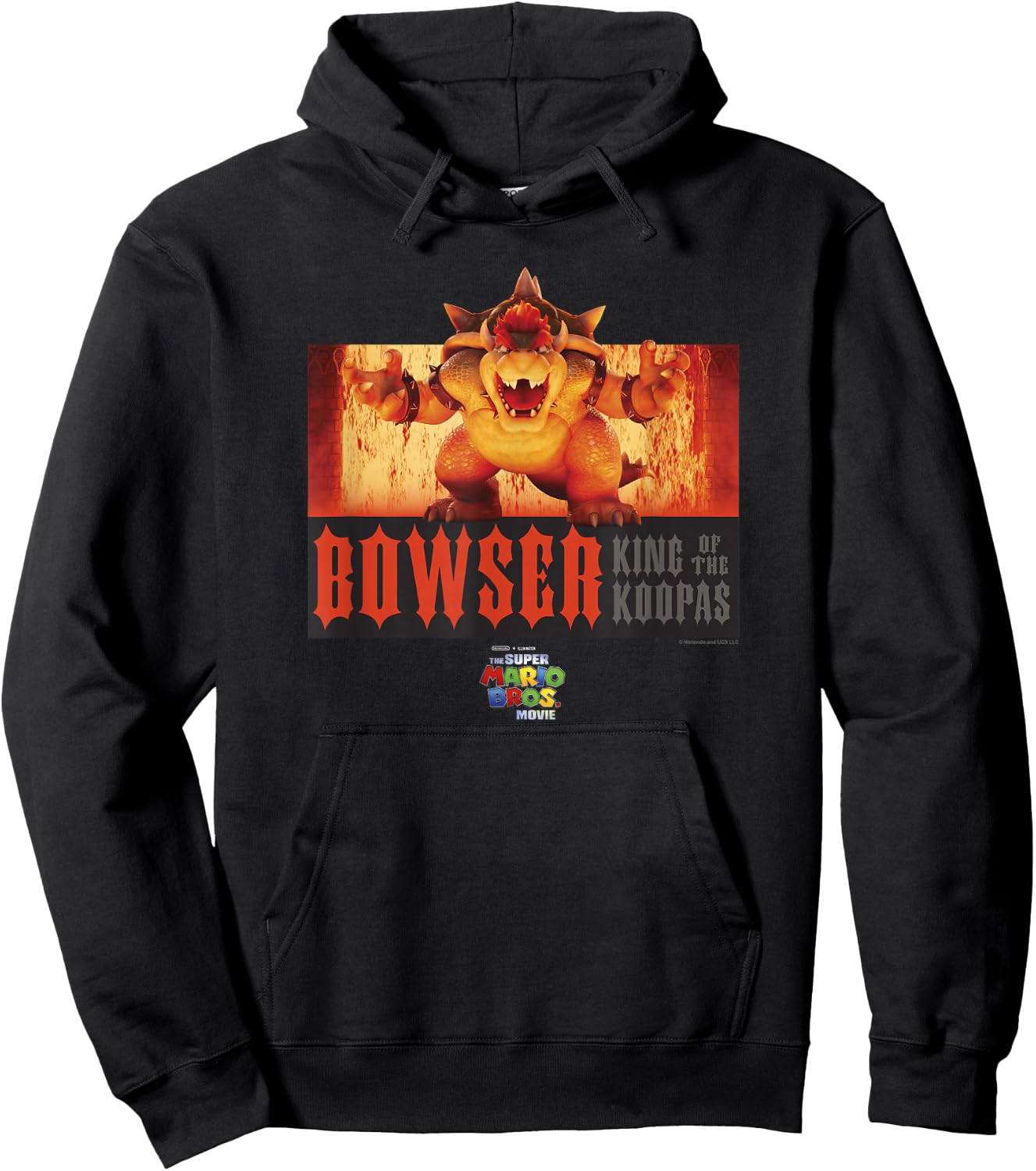 The Super Mario Bros. Movie Bowser Roaring Portrait Hoodie - Hoodie | Black