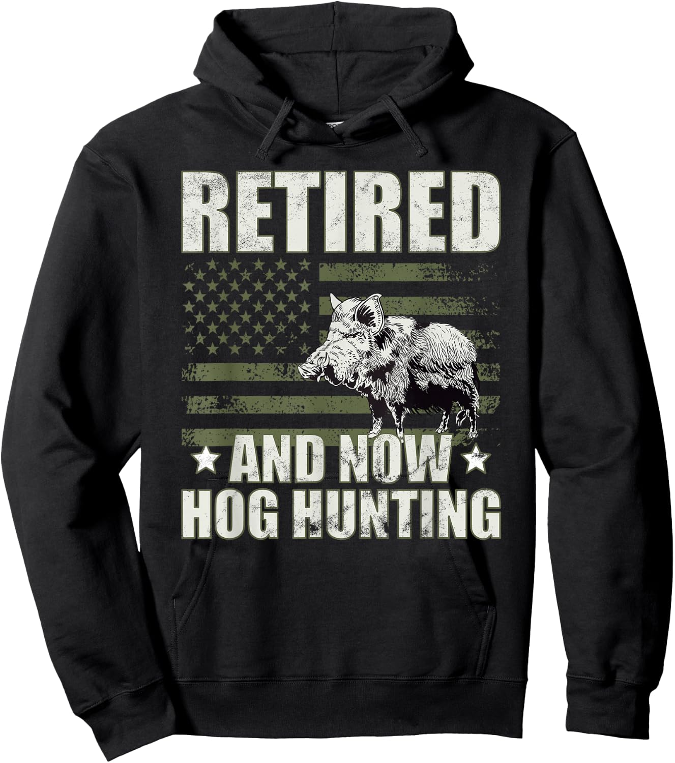 Hog hunter retired hog hunting boar hunt season Hoodie - Hoodie | Black