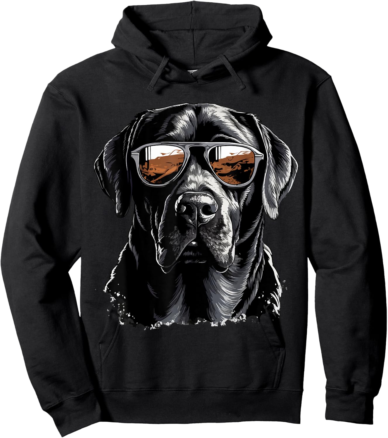Labrador Retriever Lab Dog Breed Pet with Sunglasses Women Kids Hoodie - Hoodie | Black
