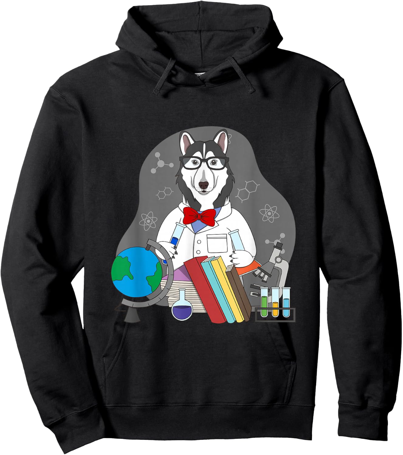 Husky Lover and Scientist Teacher Design Hoodie - Hoodie | Black