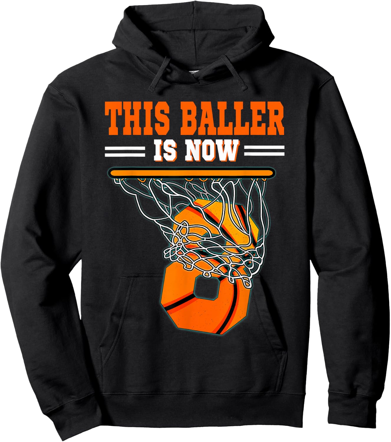 This Basketball Baller Is Now 8 Years Old 8th Happy Birthday Hoodie - Hoodie | Black