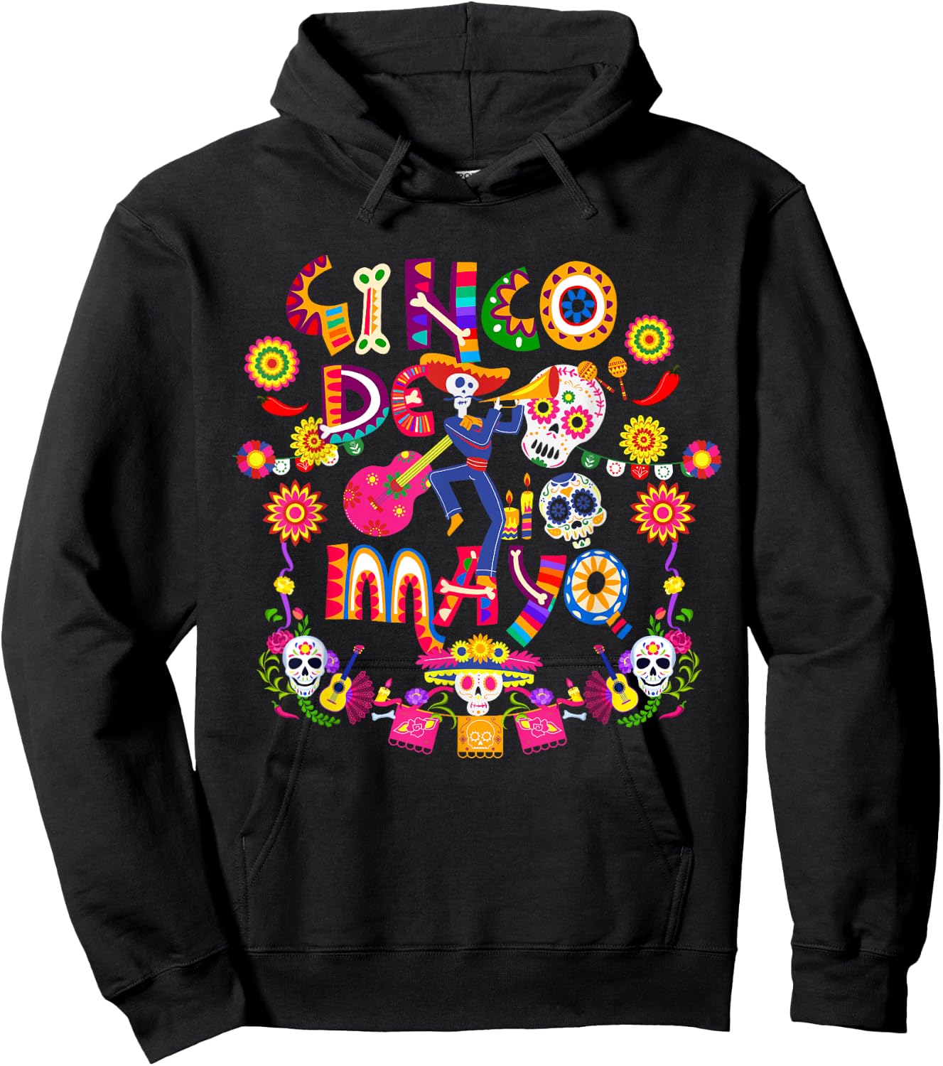 Cinco De Mayo Fiesta Surprise Camisa 5 De Mayo Viva Mexico Hoodie - Hoodie | Black