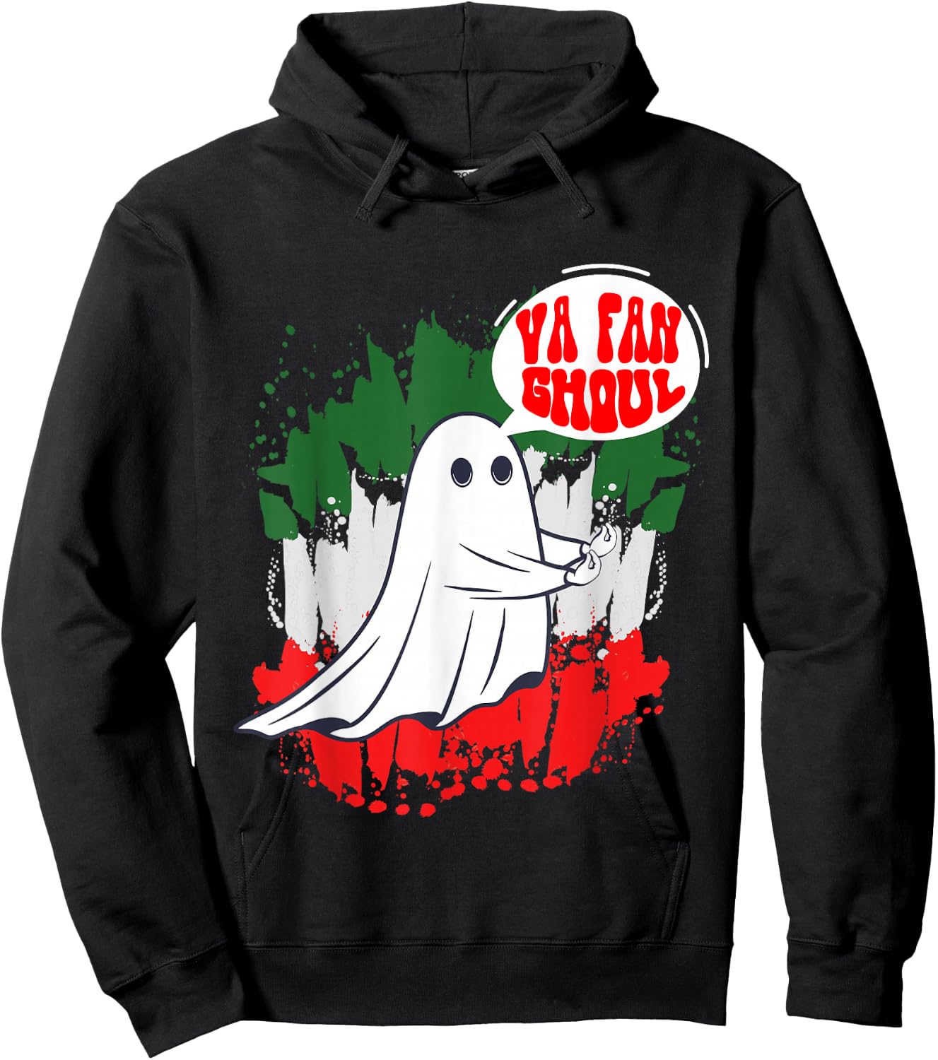 Va Fan Ghoul Women Italian Funny Halloween Ghost Hoodie - Hoodie | Black