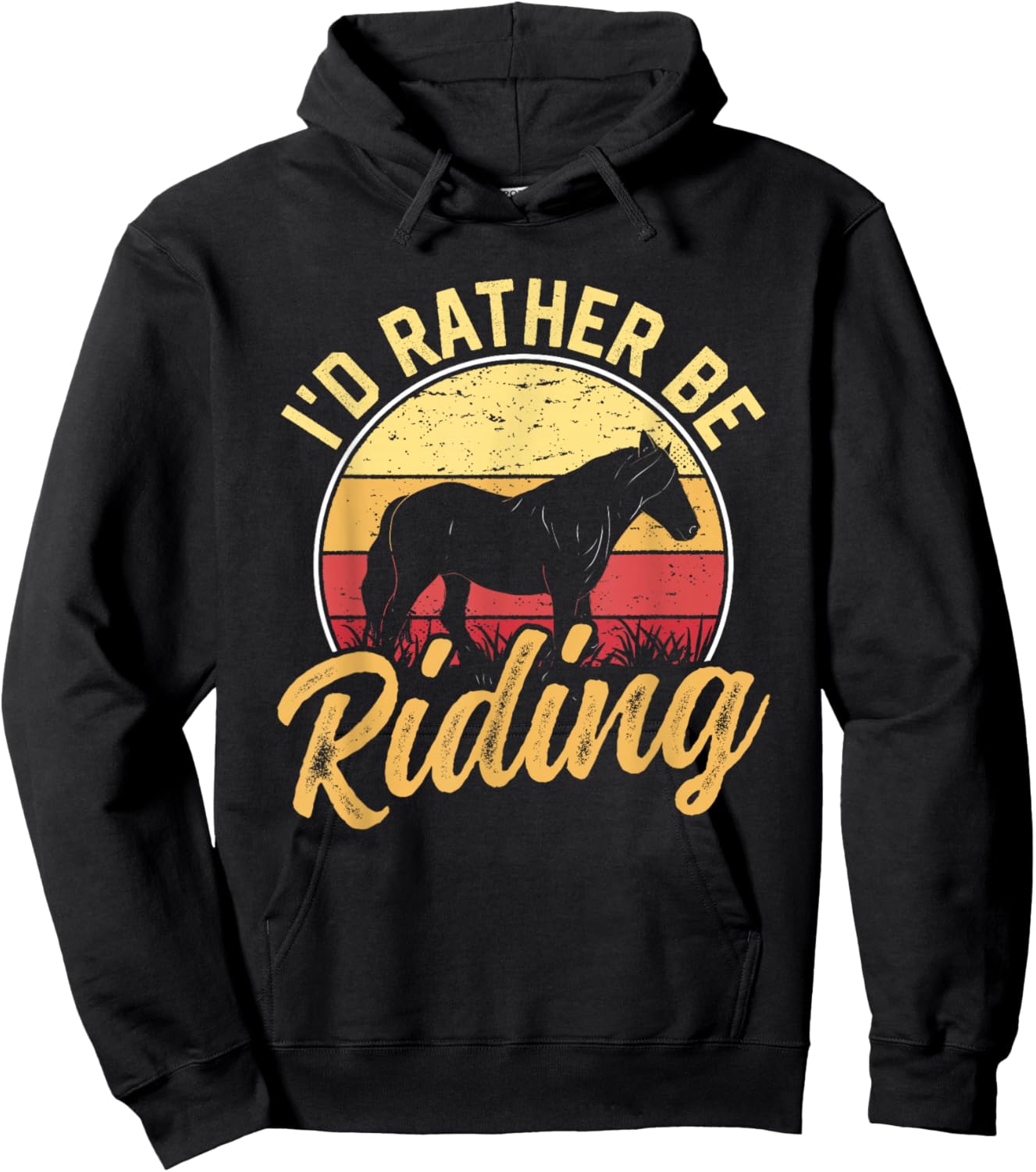 I'd Rather Be Riding Equestrian Rider Horse Lover Hoodie - Hoodie | Black