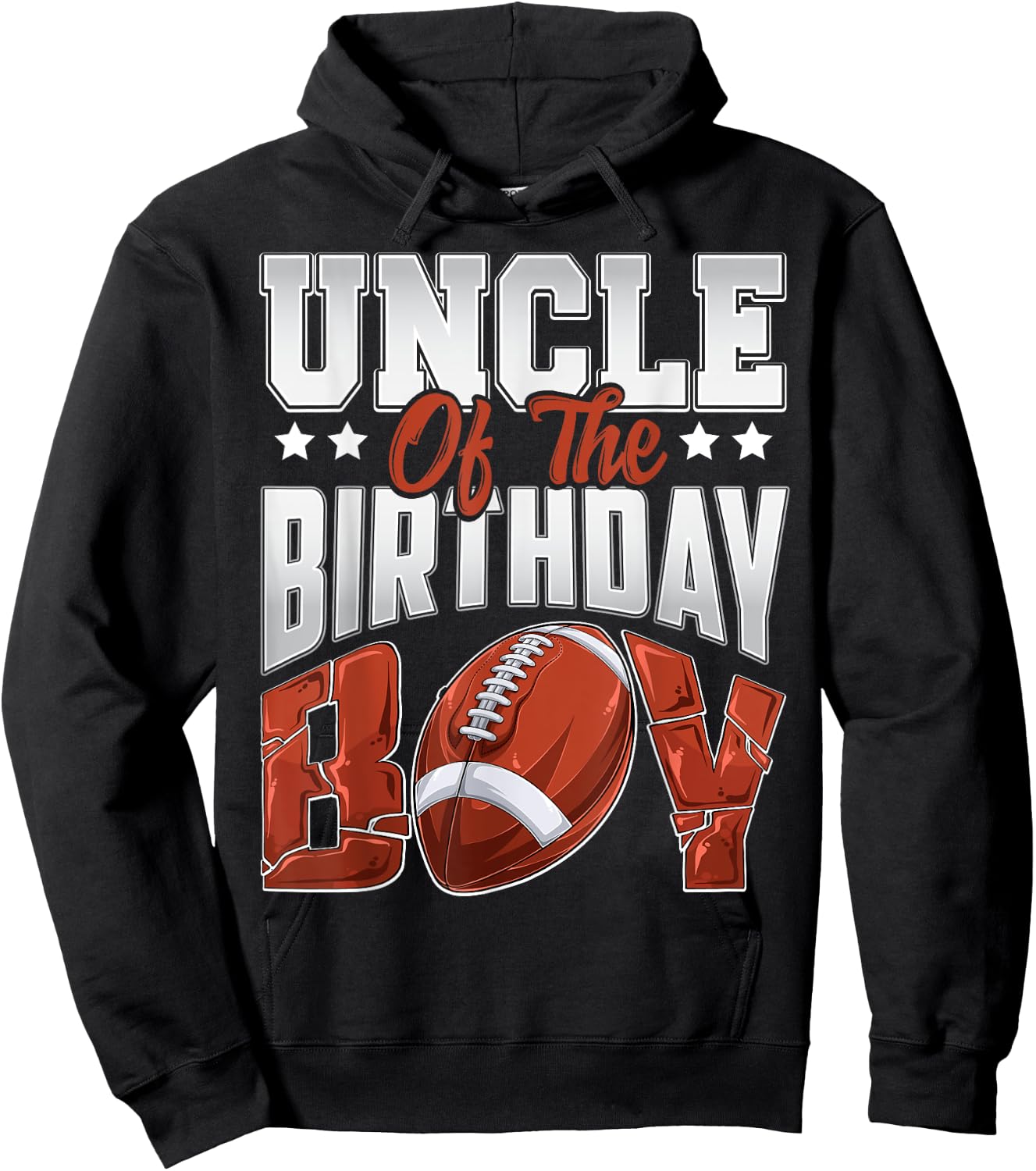 Uncle Football birthday Boy Family Baller b-day Party Hoodie - Hoodie | Black