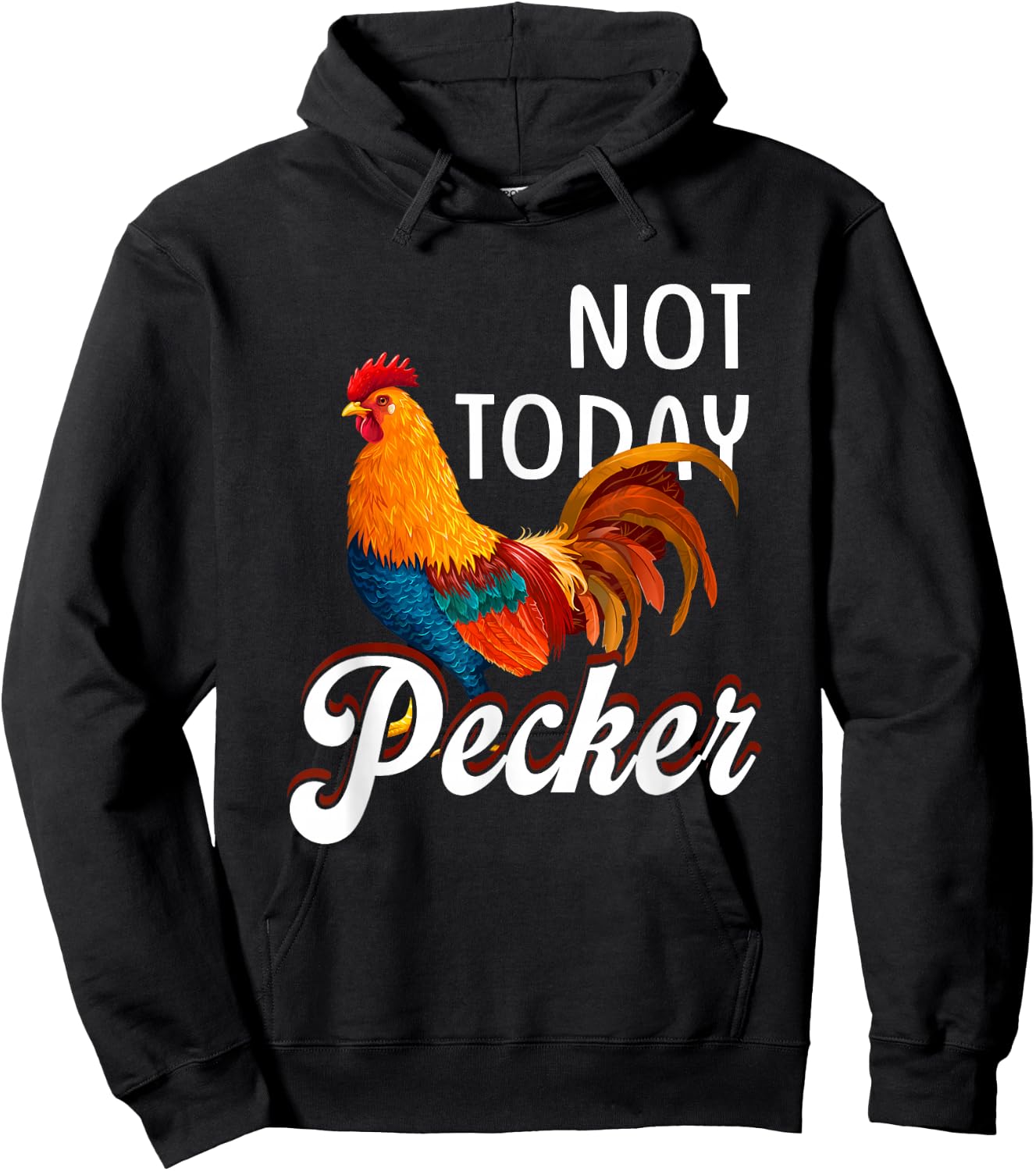 Not s Today Pecker Chicken Lover Farmer Crazy ChickenLady Hoodie - Hoodie | Black