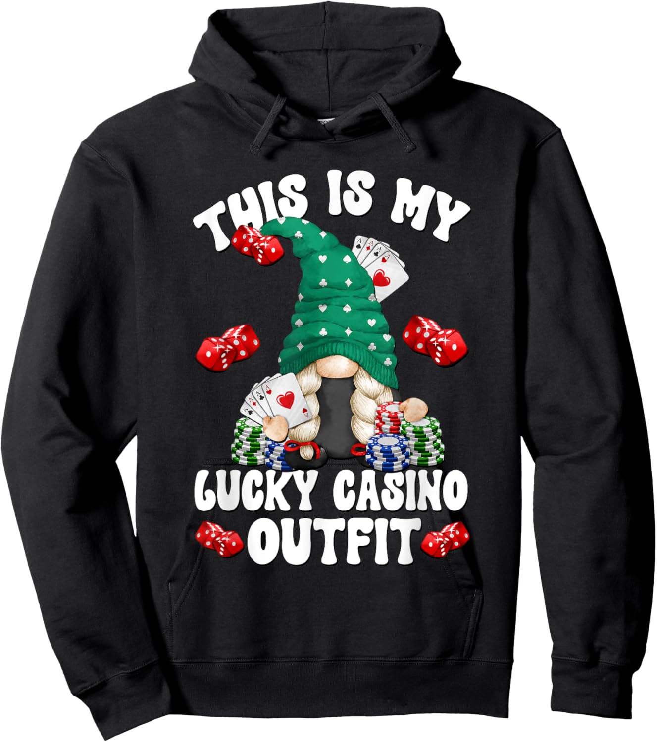 Las Vegas Gnome Mom For Casino Night This Is My Lucky Casino Hoodie - Hoodie | Black