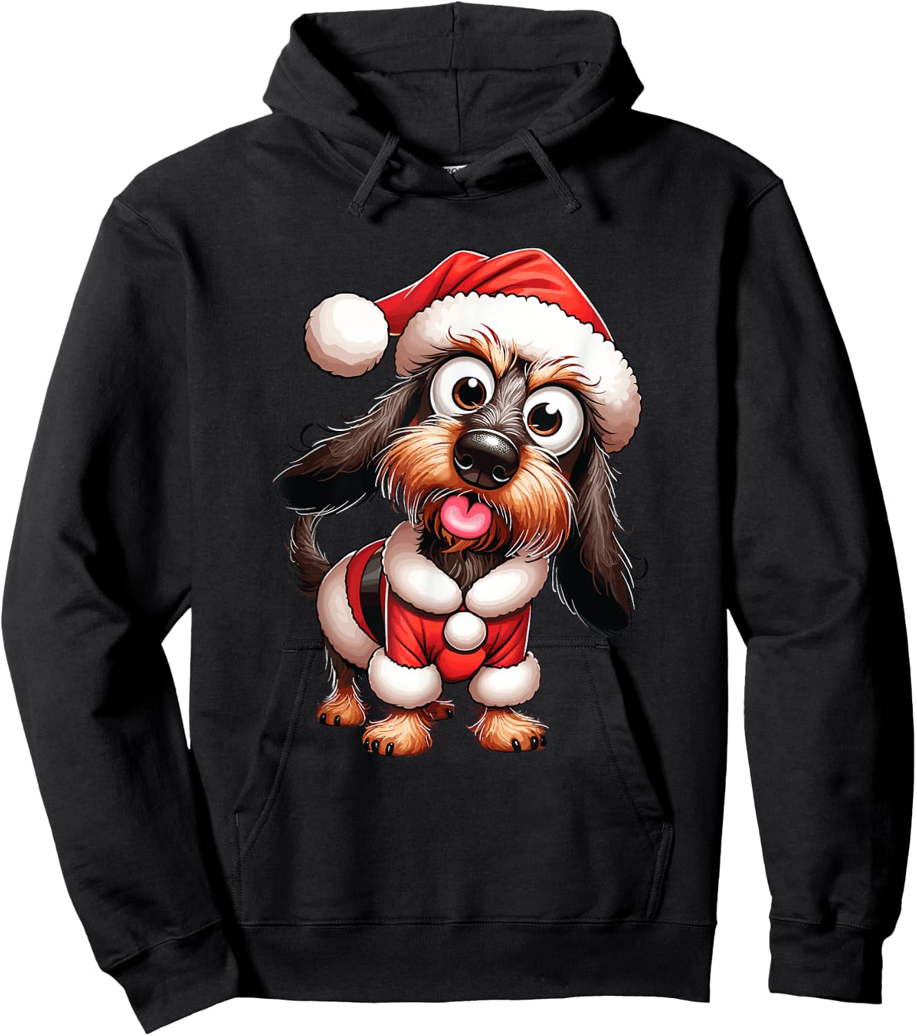 Wire-Haired Dachshund Christmas Xmas Hoodie - Hoodie | Black