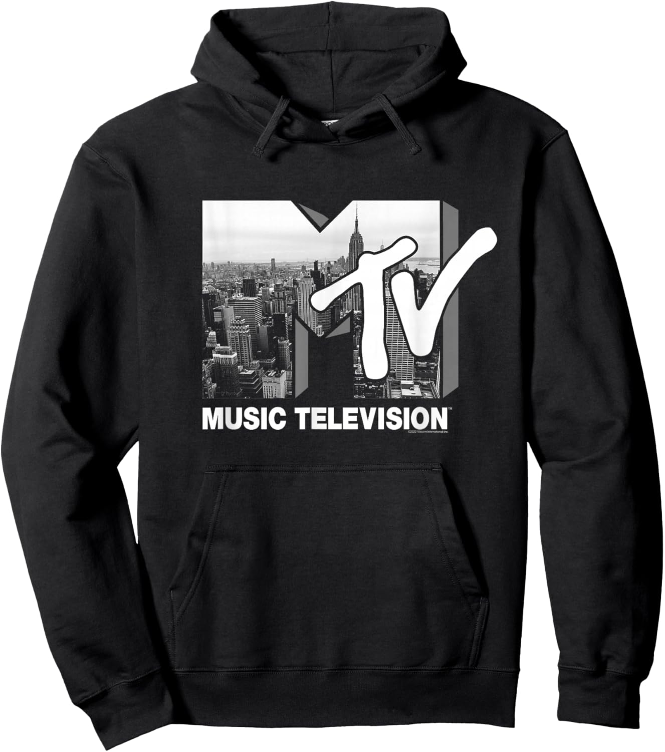 MTV Logo New York Skyline Hoodie - Hoodie | Black