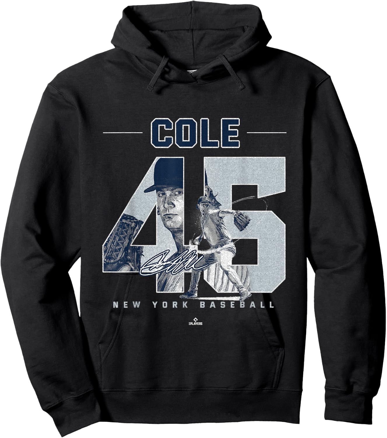Number and Portrait Gerrit Cole New York MLBPA Hoodie - Hoodie | Black