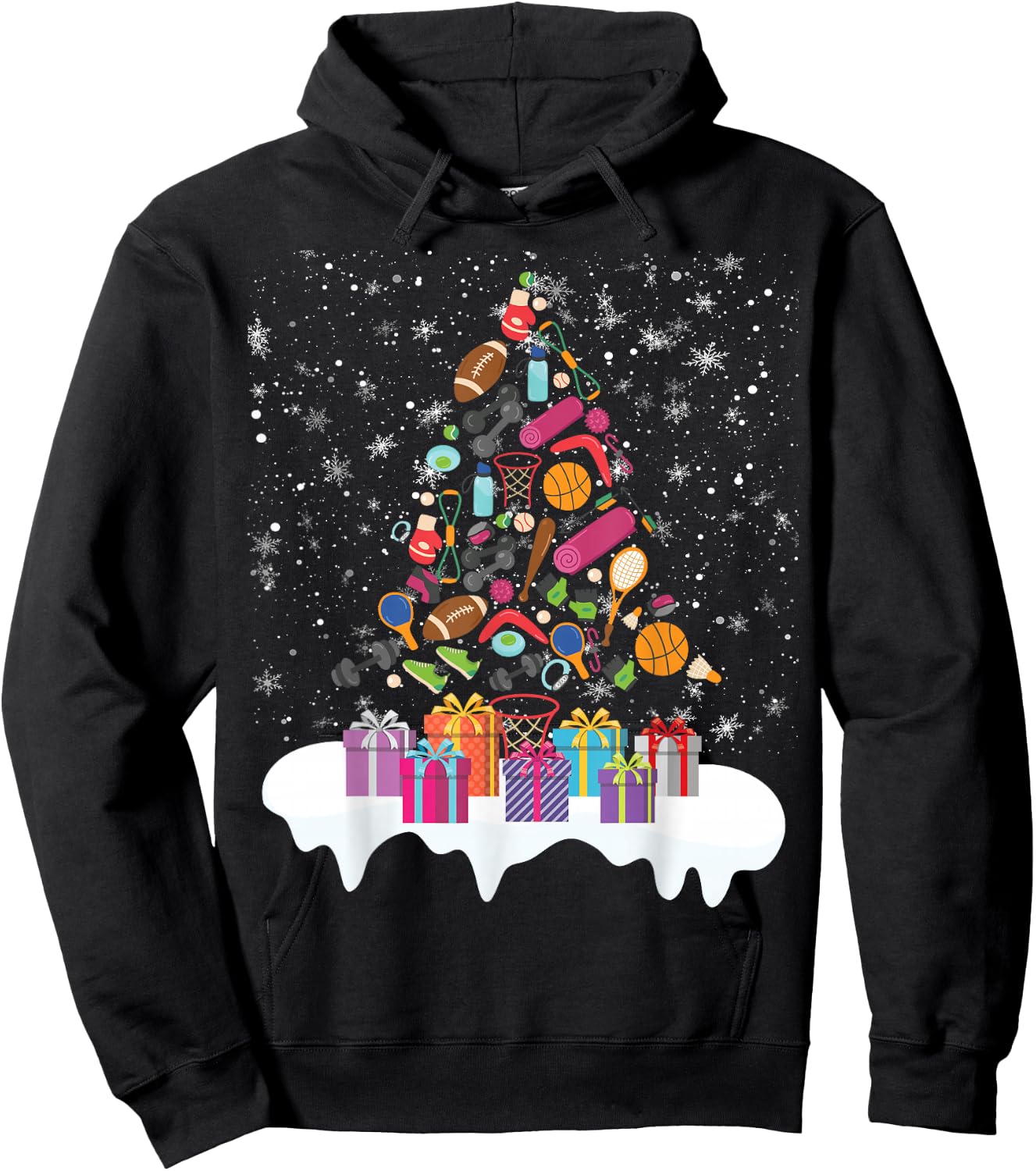 PE Teacher Christmas Tree Physical Education Xmas Party Women Hoodie - Hoodie | Black