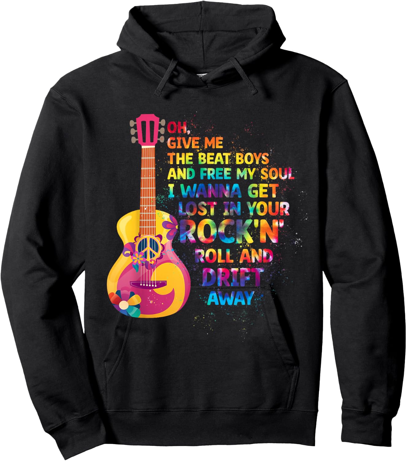 Give Me The Beat And Free My Soul I Wanna Get Rock'n Roll Hoodie - Hoodie | Black