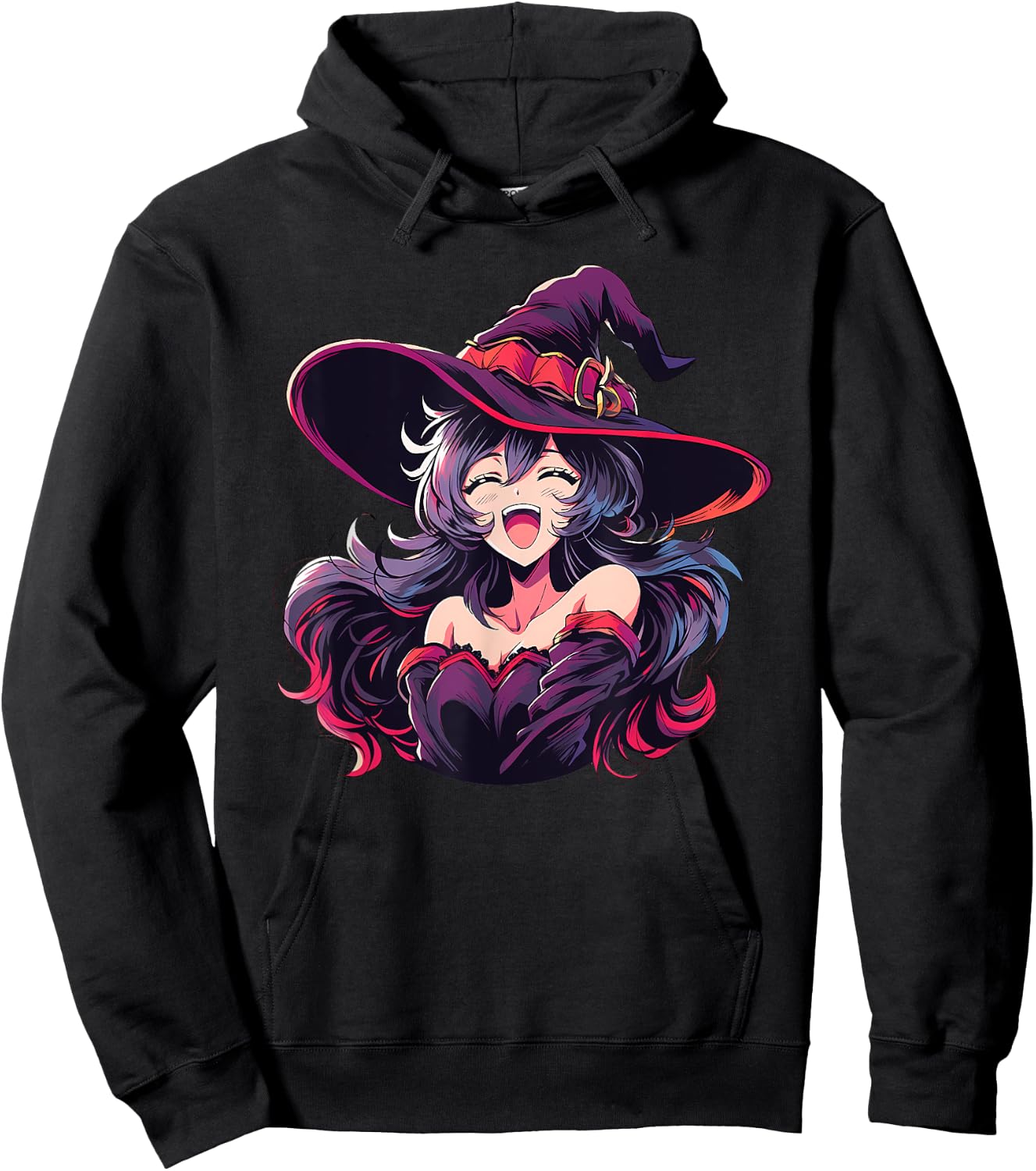 Cute Anime Halloween Witch Japanese Otaku Hoodie - Hoodie | Black