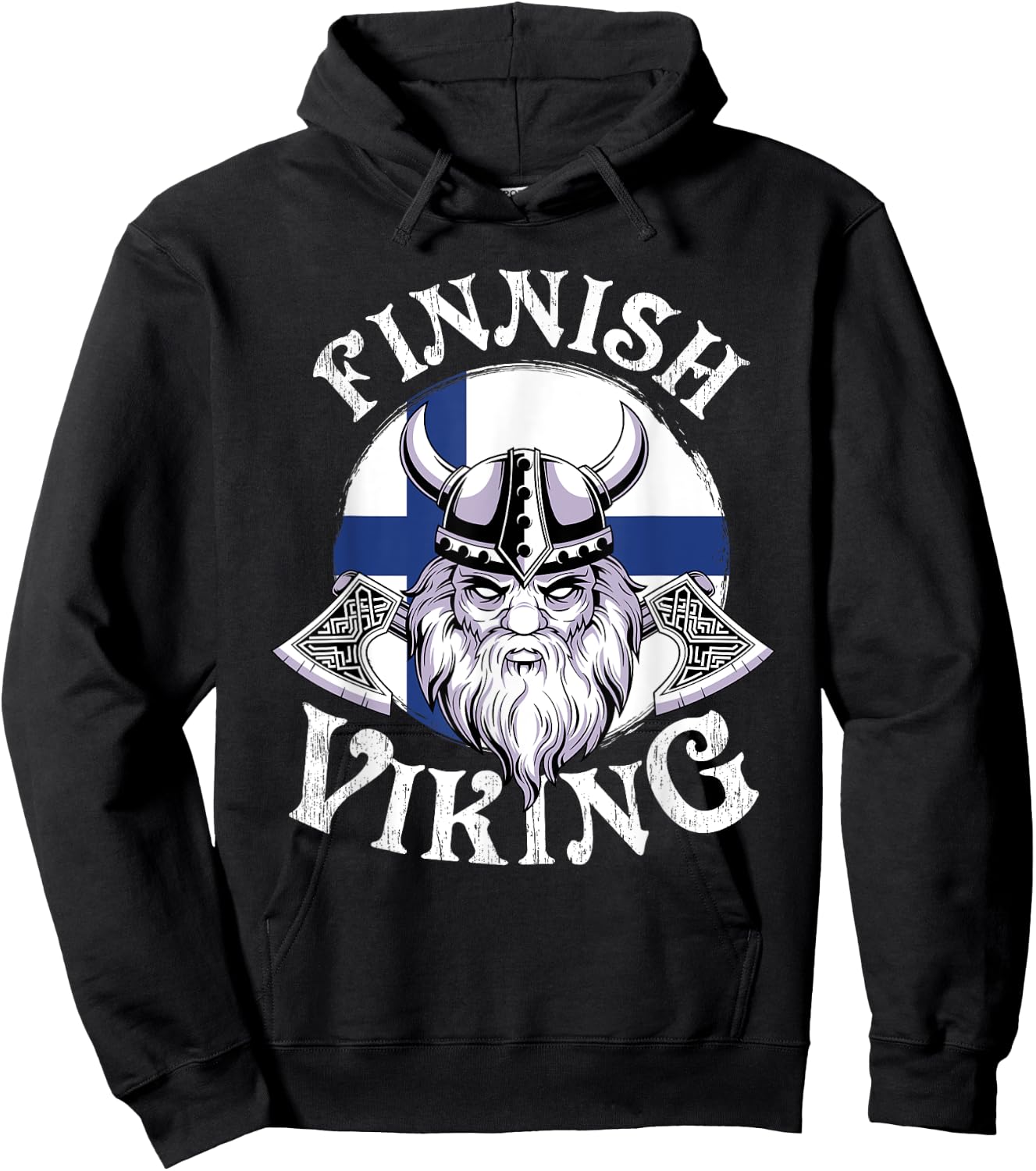 Finnish Viking Funny Finland Flag Norse Vikings Lover Outfit Hoodie - Hoodie | Black