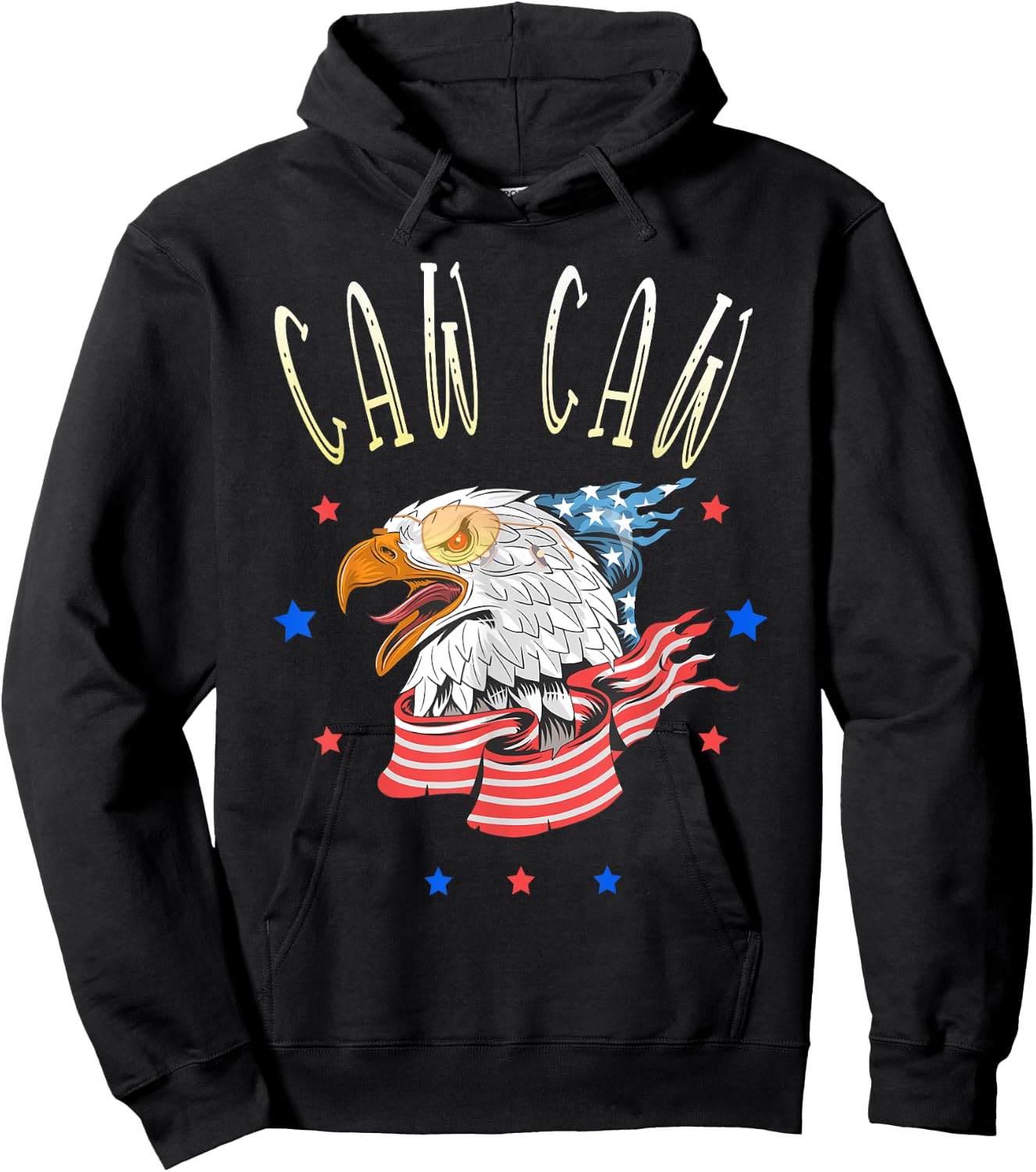 Caw Caw! Funny 4th of July Patriotic Men Hoodie - Hoodie | Black