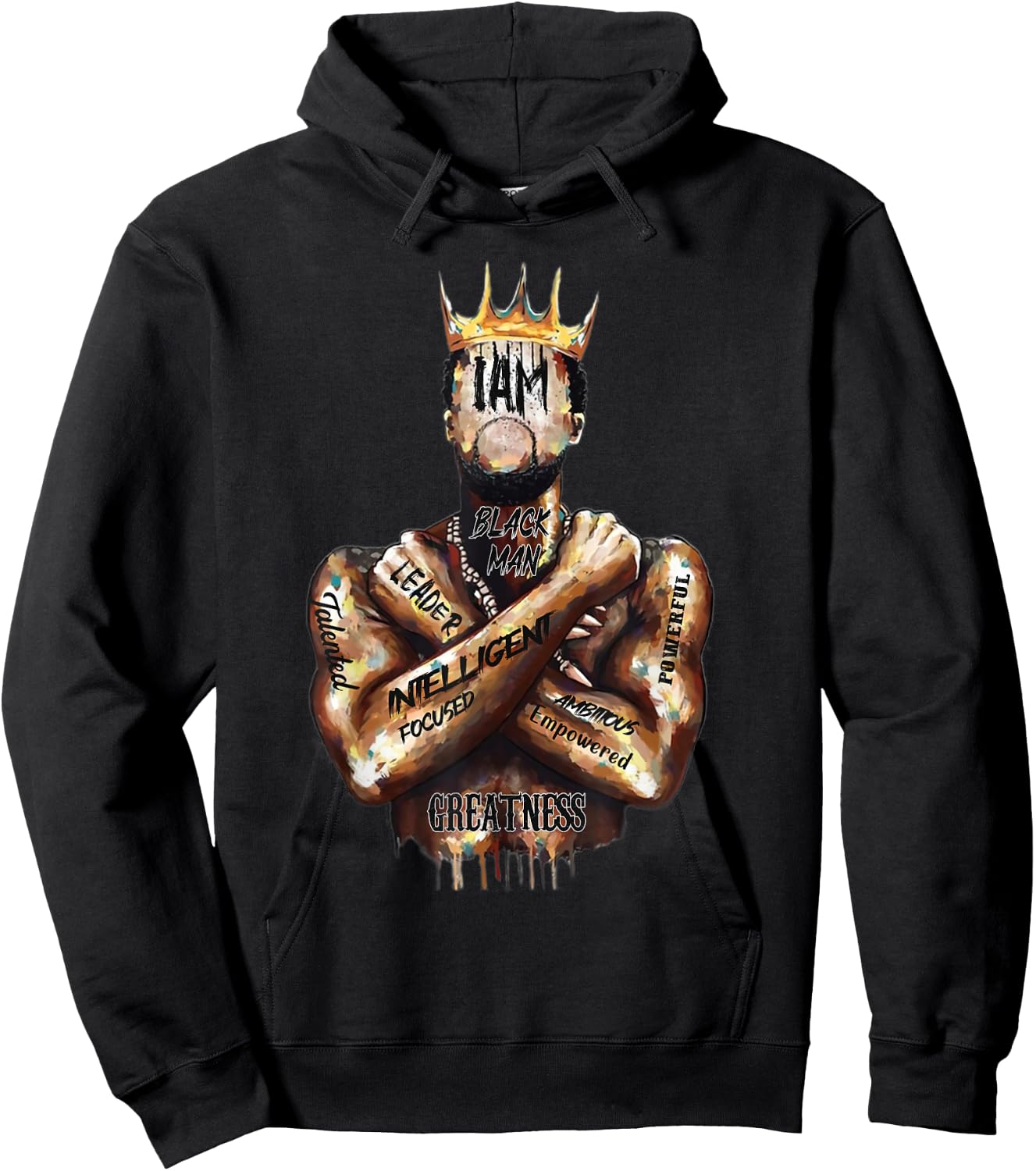I Am Black Man King Powerful Dad Afro Melanin Hoodie - Hoodie | Black