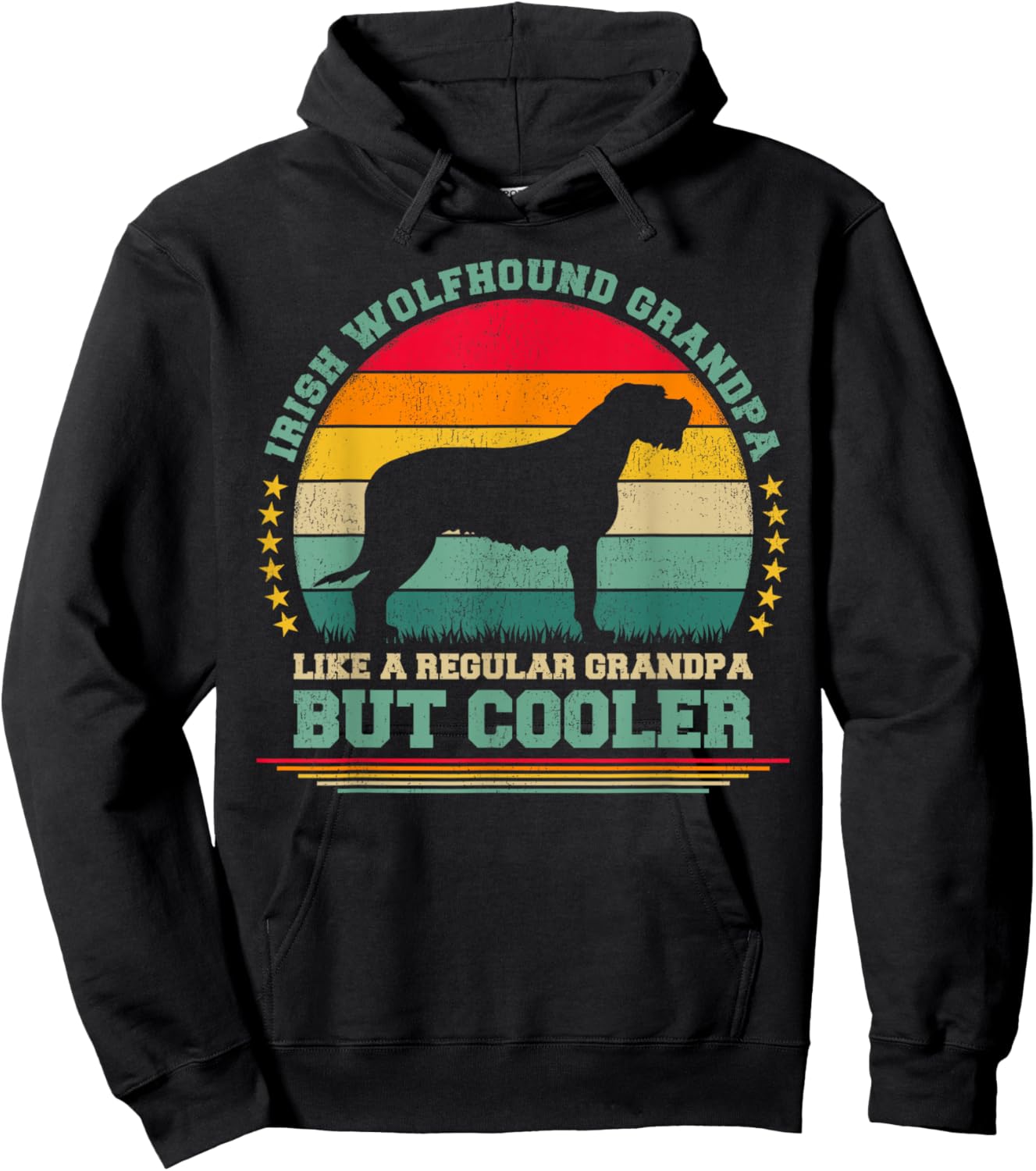 Irish Wolfhound Grandpa Like A Regular Grandpa Father's Day Hoodie - Hoodie | Black