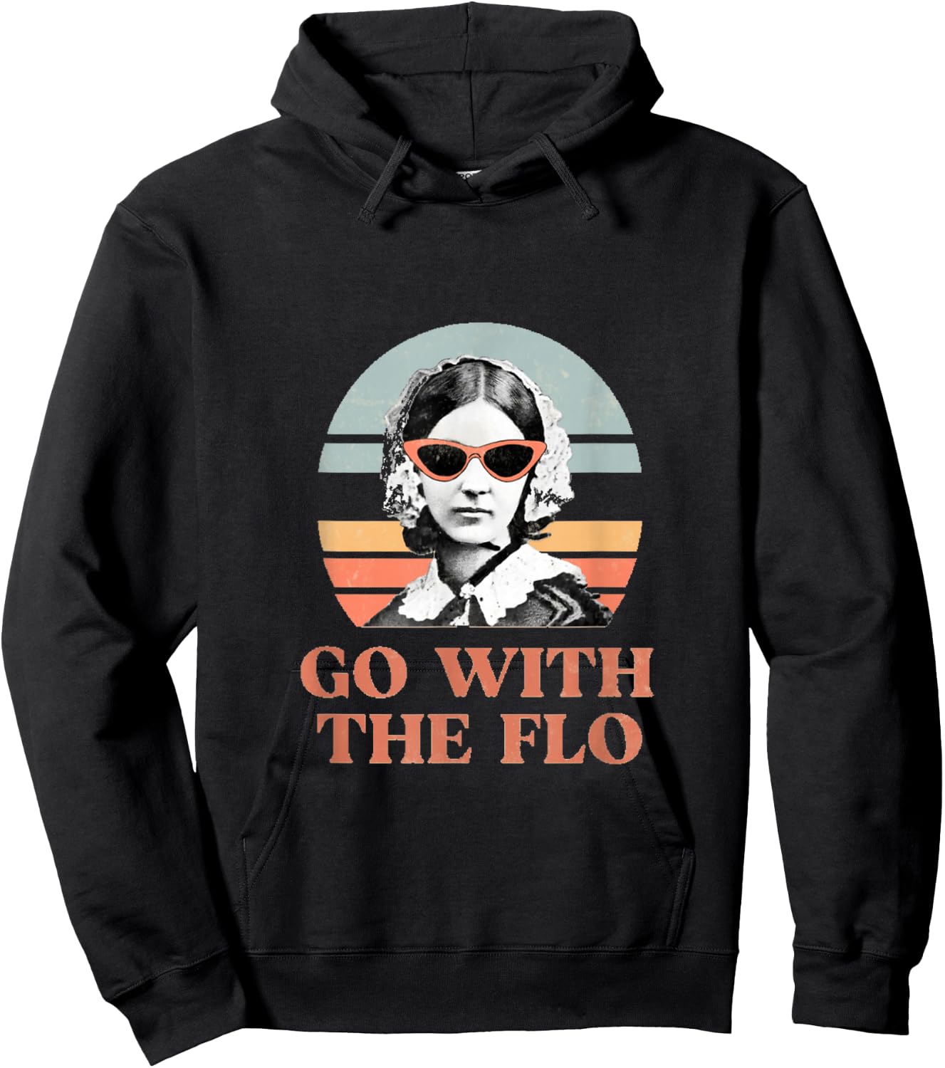 Go with the Flo funny nursing design Hoodie - Hoodie | Black