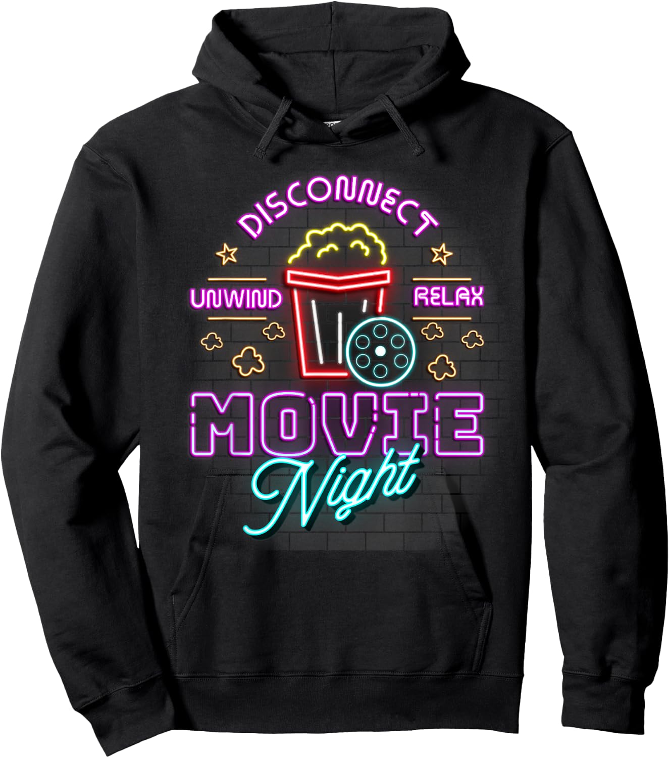 Family Movie Night Outfit Women Kids - Movie Lover Hoodie - Hoodie | Black