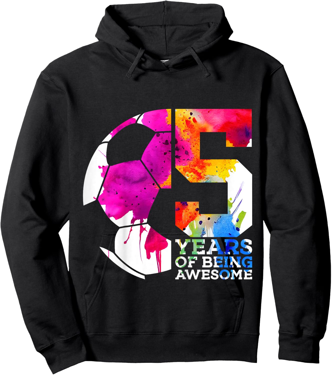 5 Years of Being Awesome Soccer 5th Birthday Hoodie - Hoodie | Black