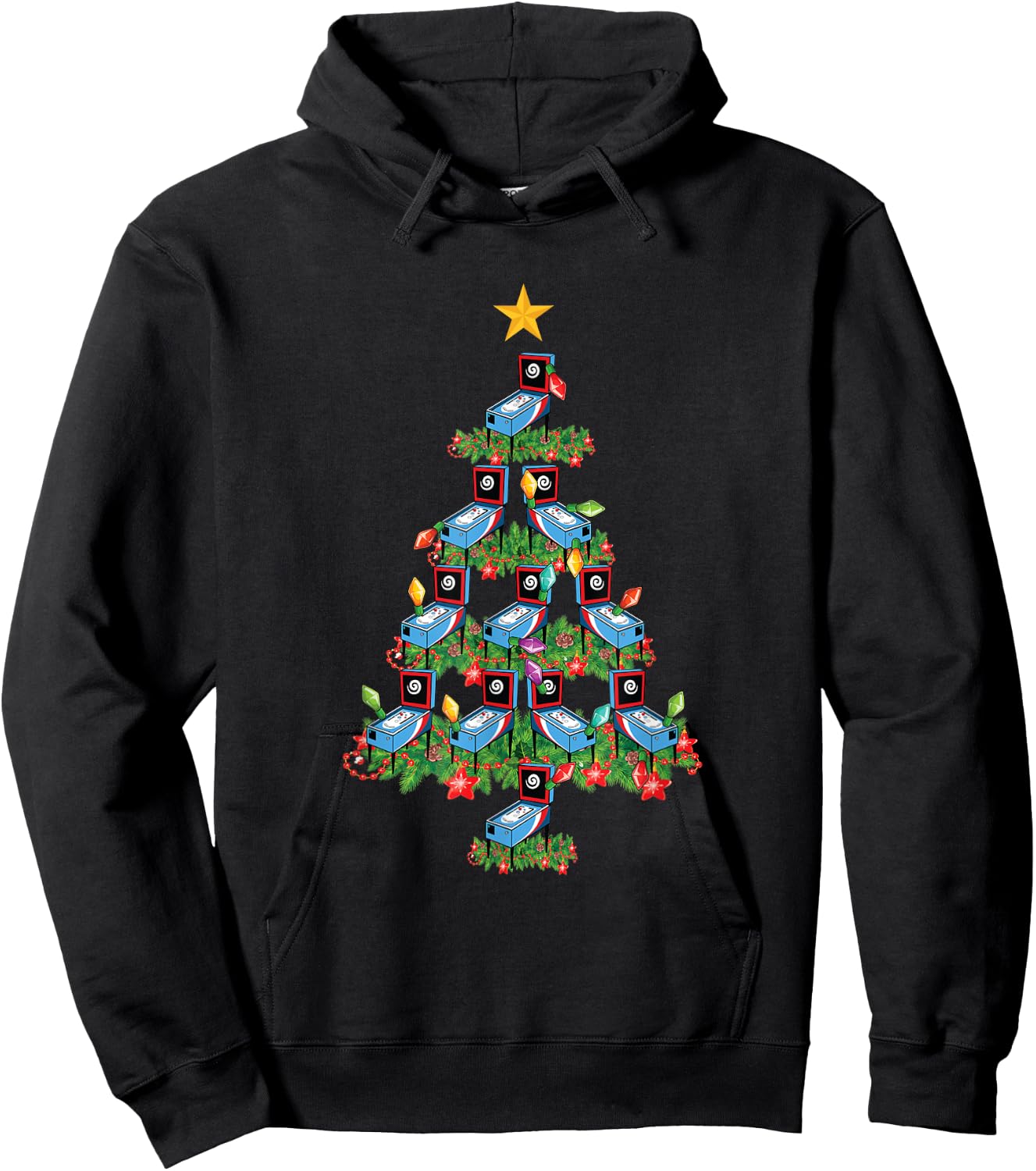 Pinball Machine Retro Arcade Game Gamer Pinball Christmas Hoodie - Hoodie | Black