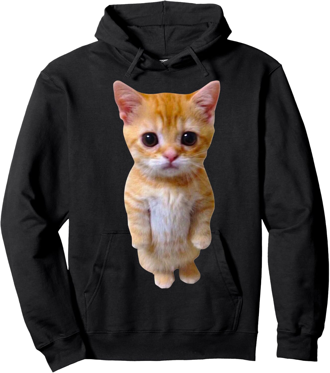El Gato Meme Sad Crying Cat Munchkin Kitty Meme Trendy Small Hoodie - Hoodie | Black