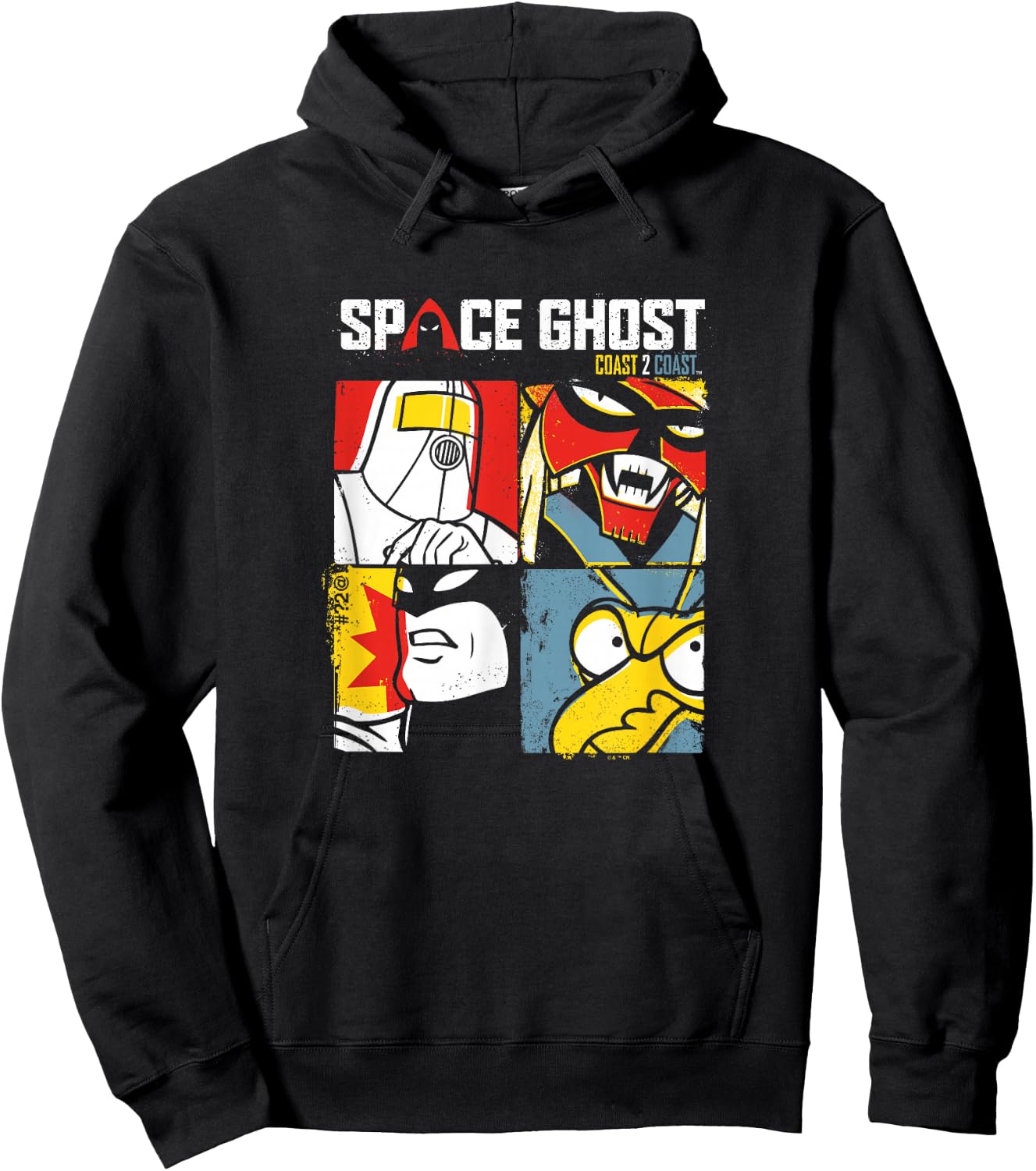 Space Ghost Coast to Coast Vintage Villains Faded Box Ups Hoodie - Hoodie | Black