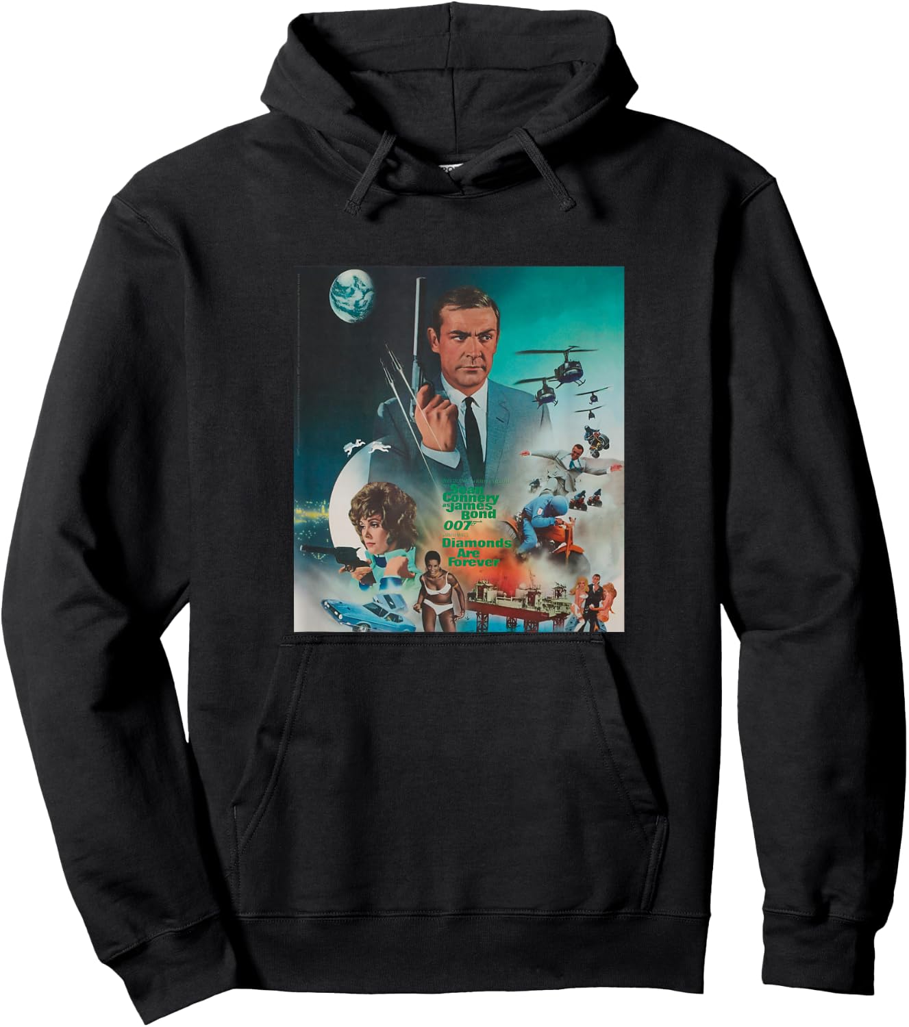 Official James Bond 007 Diamonds are Forever Hoodie - Hoodie | Black