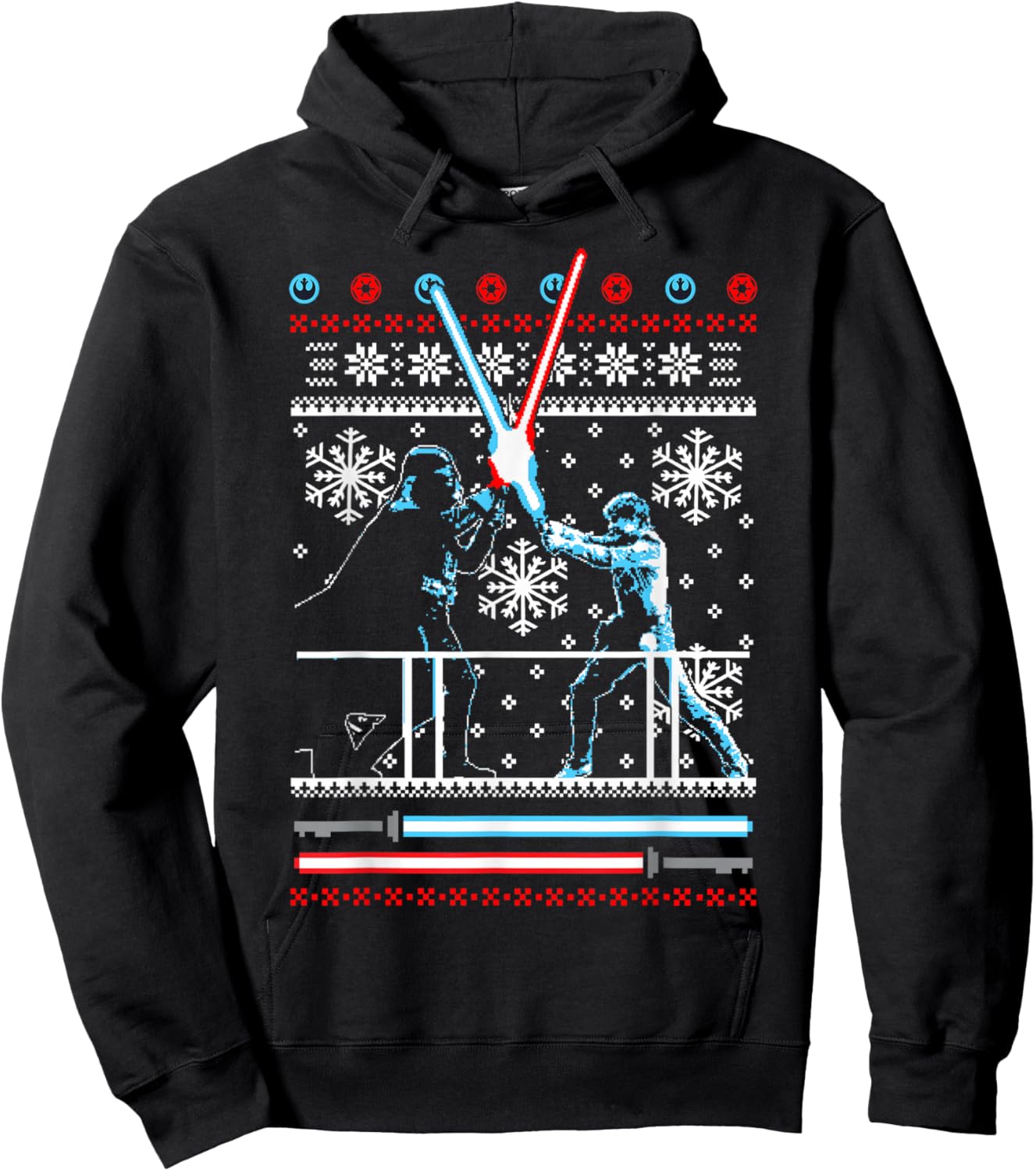 Star Wars Vader Luke Duel Christmas Sweater Graphic Hoodie - Hoodie | Black