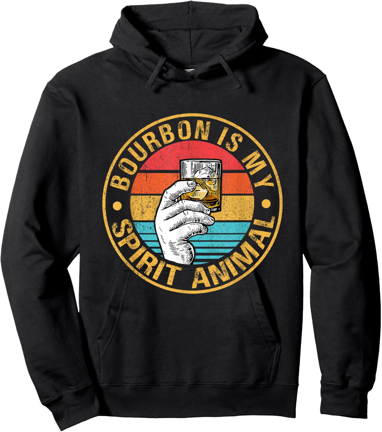 Whiskey Drinking Drinker Bourbon Is My Spirit Animal Hoodie - Hoodie | Black