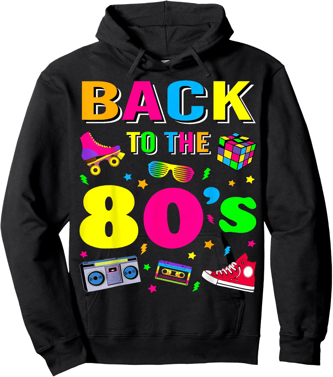 80s Retro Motto I Love 80's Hoodie - Hoodie | Black