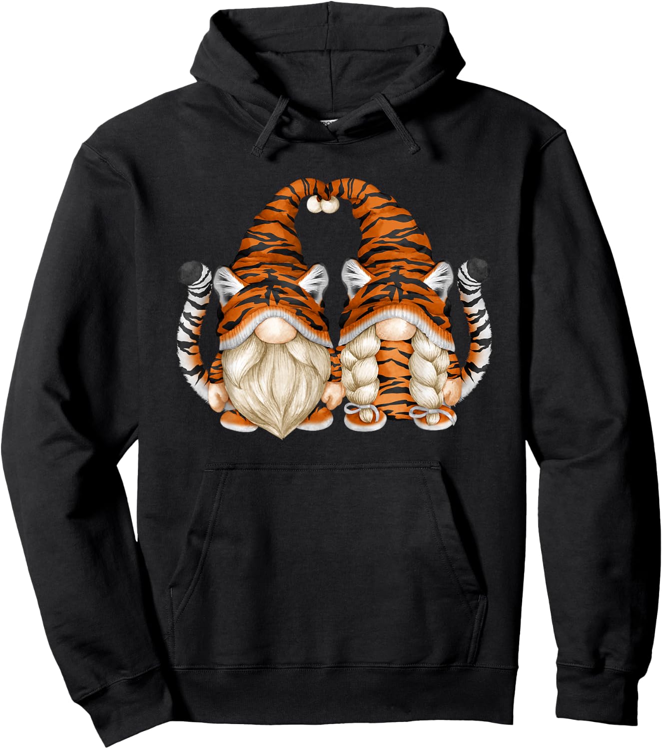 Unique Tiger Gnomes For Gardener Cute Tiger Mom And Dad Hoodie - Hoodie | Black