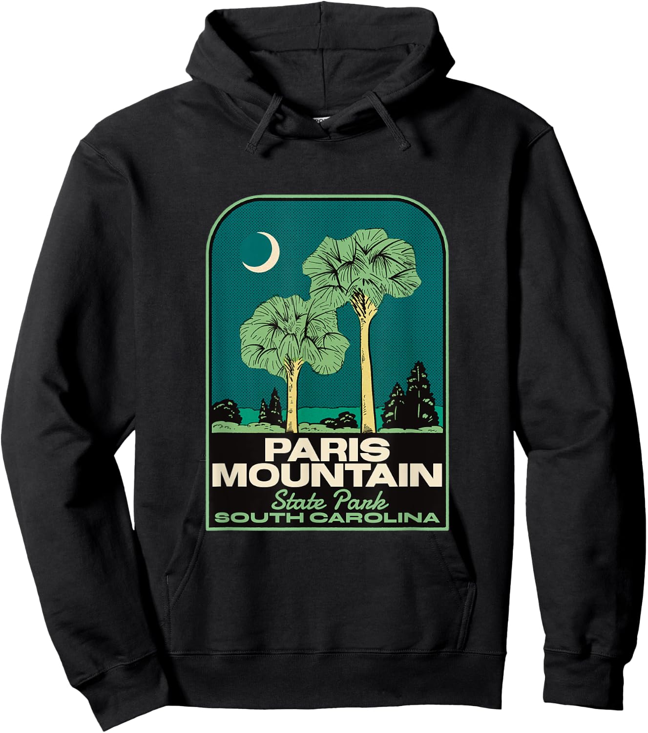 Paris Mountain State Park SC Vintage Travel Hoodie - Hoodie | Black