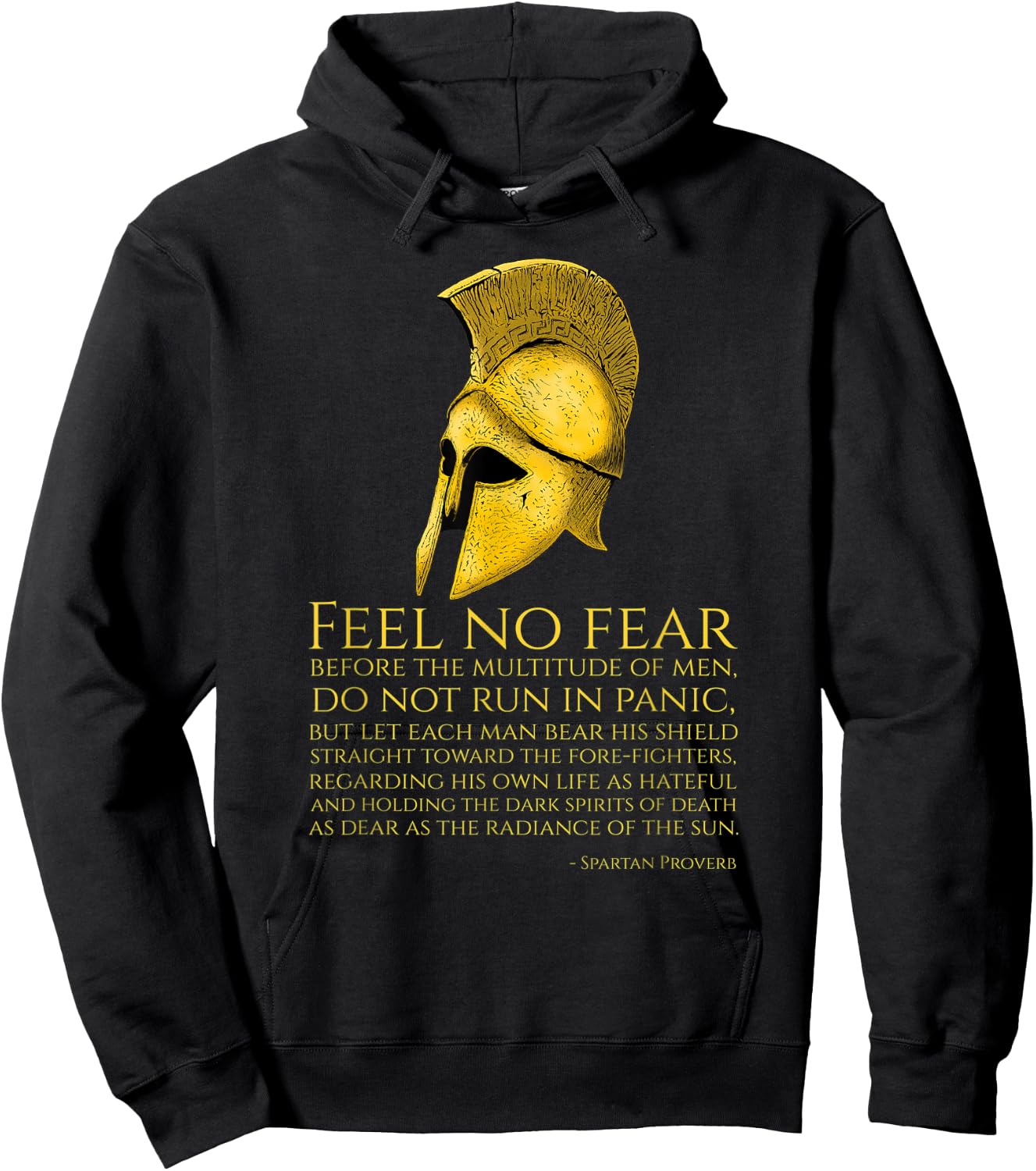 Motivational Ancient Spartan Proverb - Greek Military Quote Hoodie - Hoodie | Black